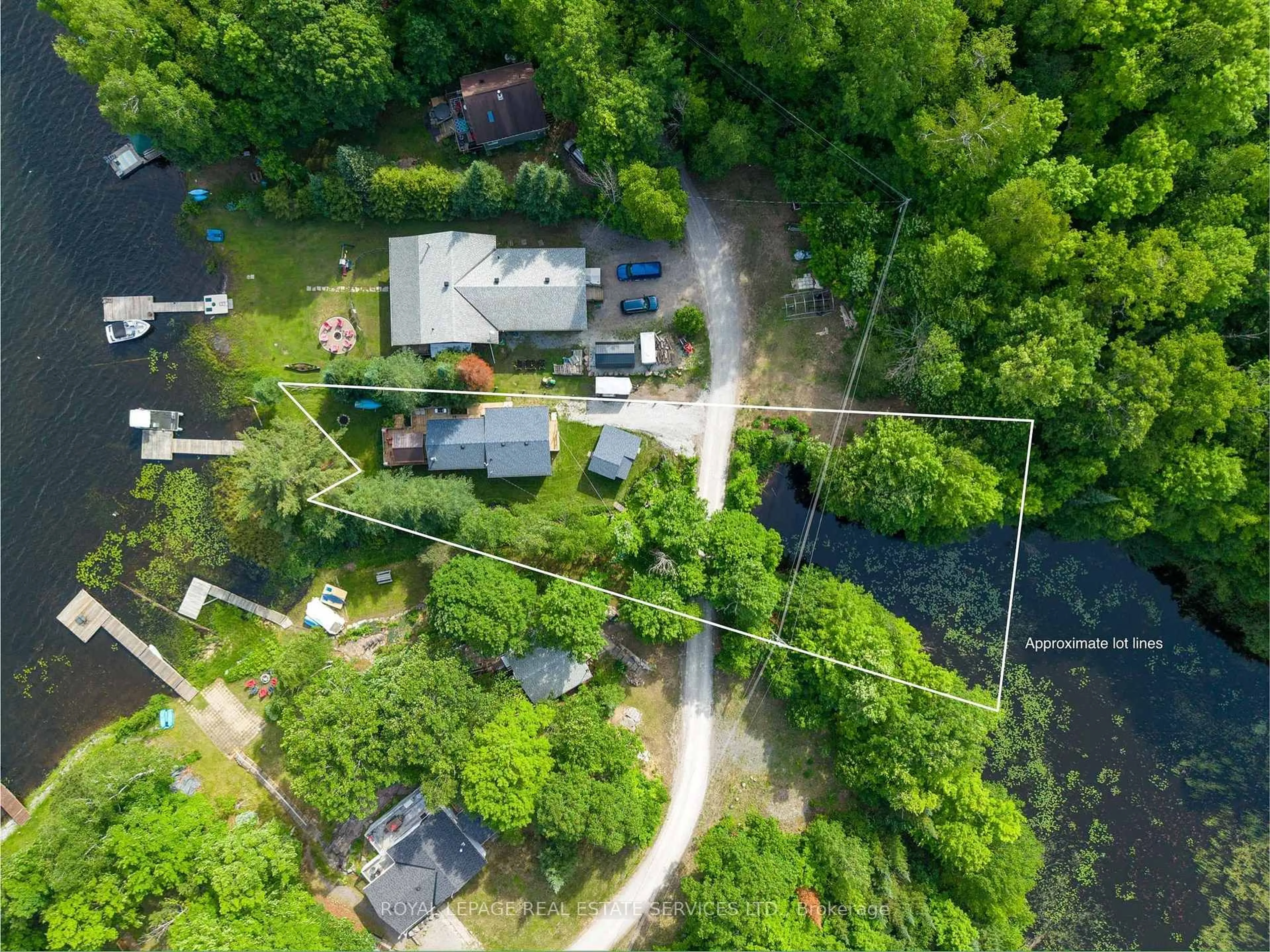 A pic from outside/outdoor area/front of a property/back of a property/a pic from drone, water/lake/river/ocean view for 269 Siddon Lake Pl, Bancroft Ontario K0L 1C0