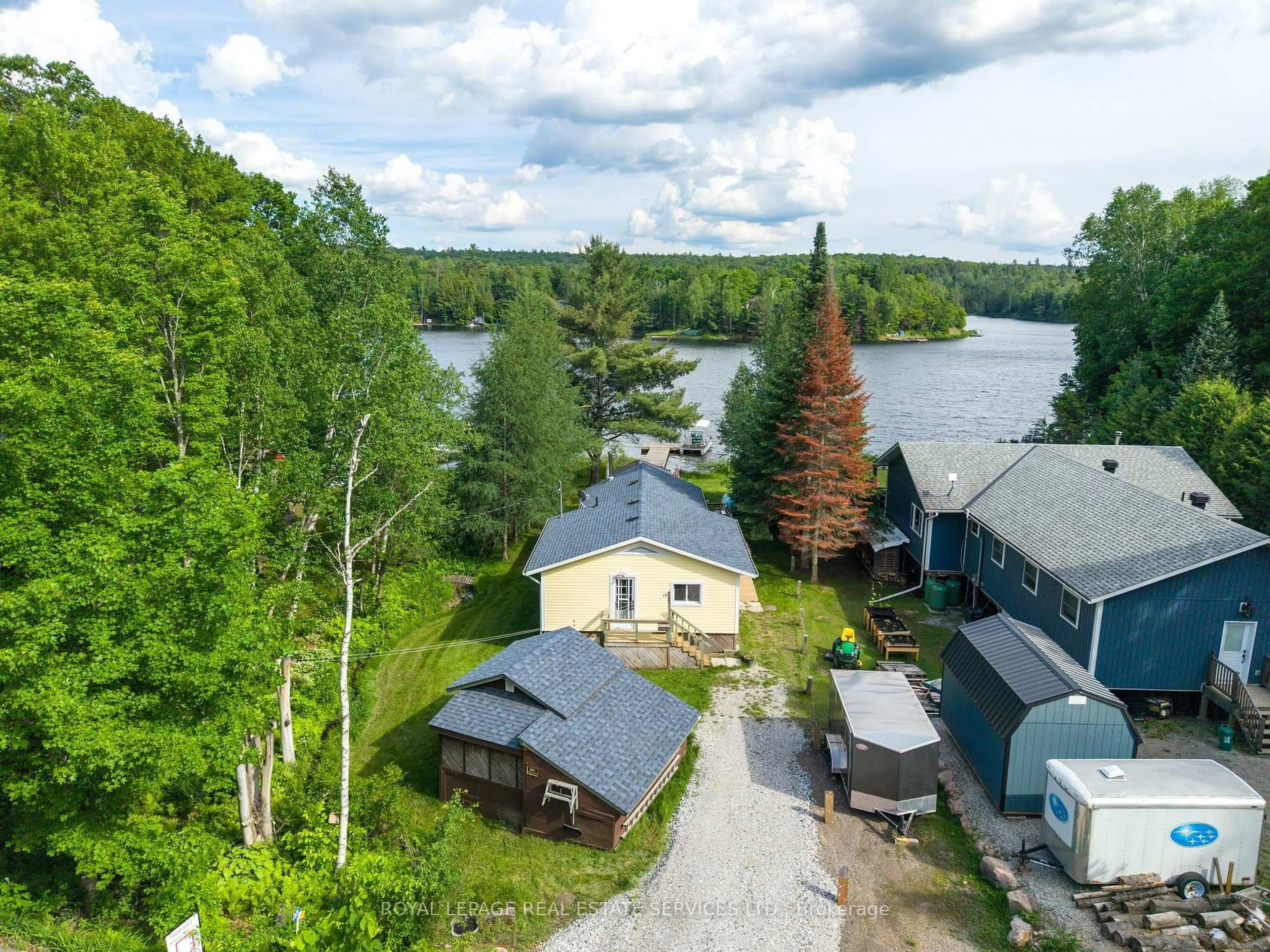 A pic from outside/outdoor area/front of a property/back of a property/a pic from drone, water/lake/river/ocean view for 269 Siddon Lake Pl, Bancroft Ontario K0L 1C0