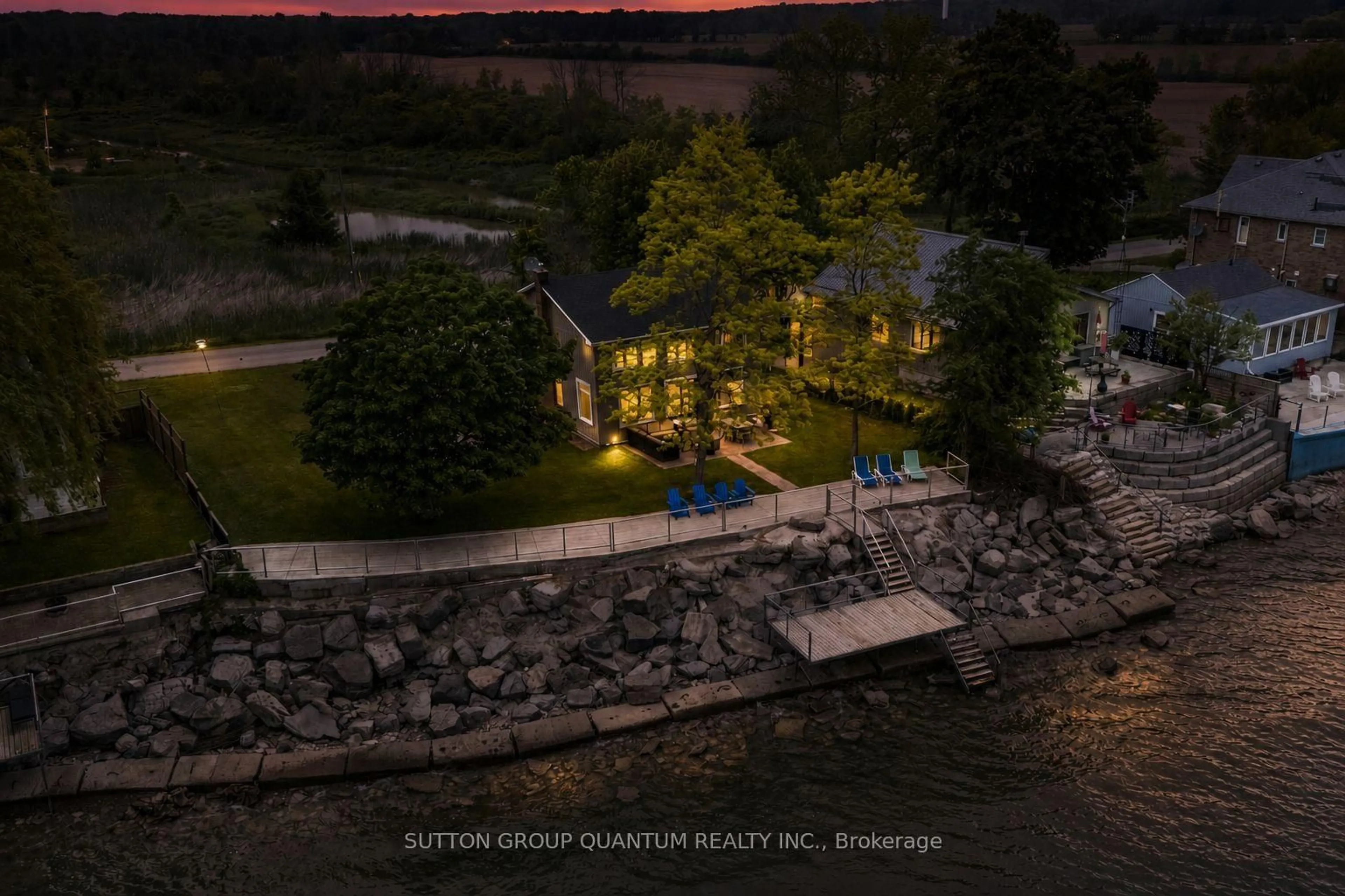 A pic from outside/outdoor area/front of a property/back of a property/a pic from drone, water/lake/river/ocean view for 2118 Lakeshore Rd, Haldimand Ontario N1A 2W8