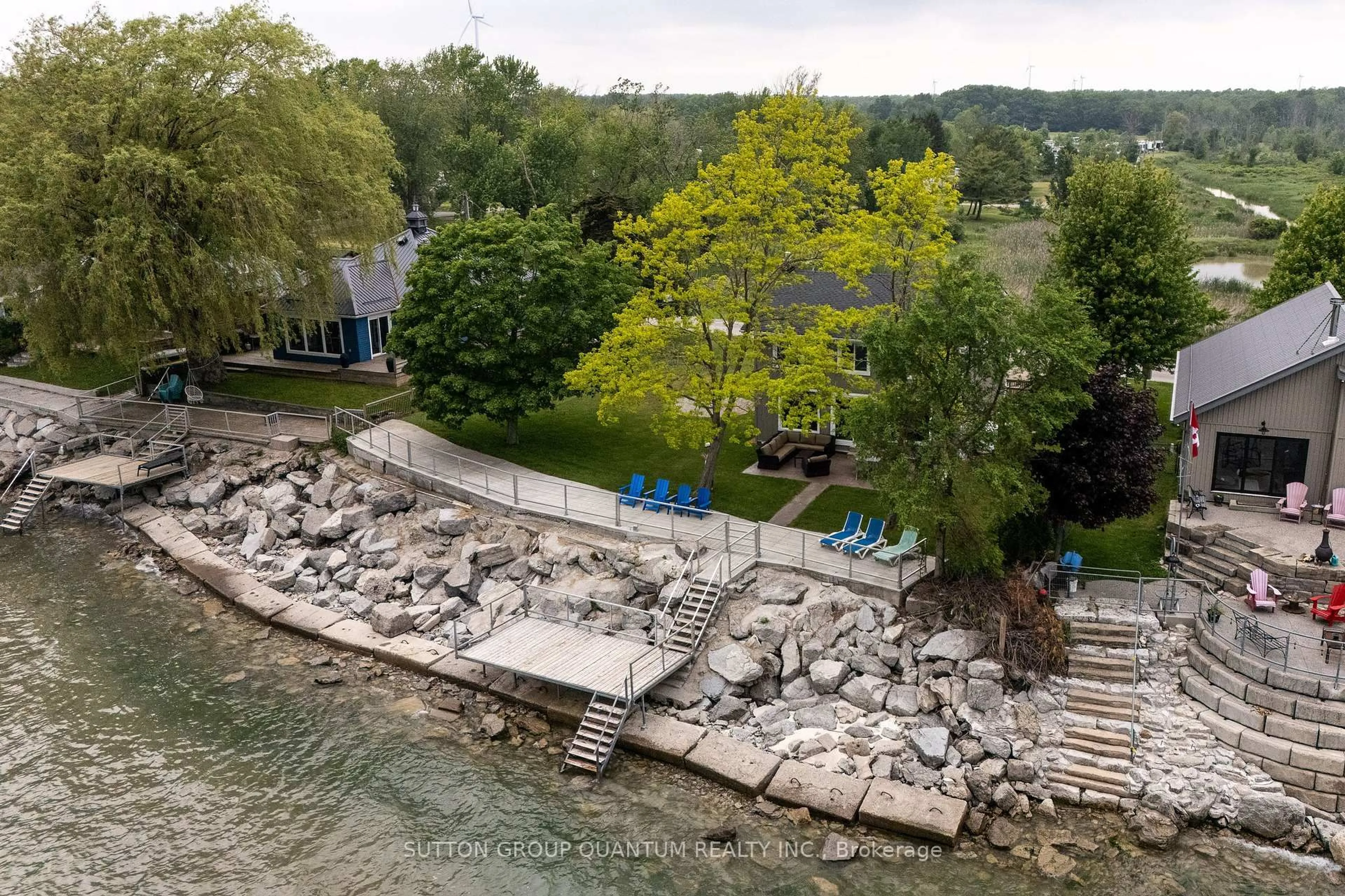 A pic from outside/outdoor area/front of a property/back of a property/a pic from drone, water/lake/river/ocean view for 2118 Lakeshore Rd, Haldimand Ontario N1A 2W8