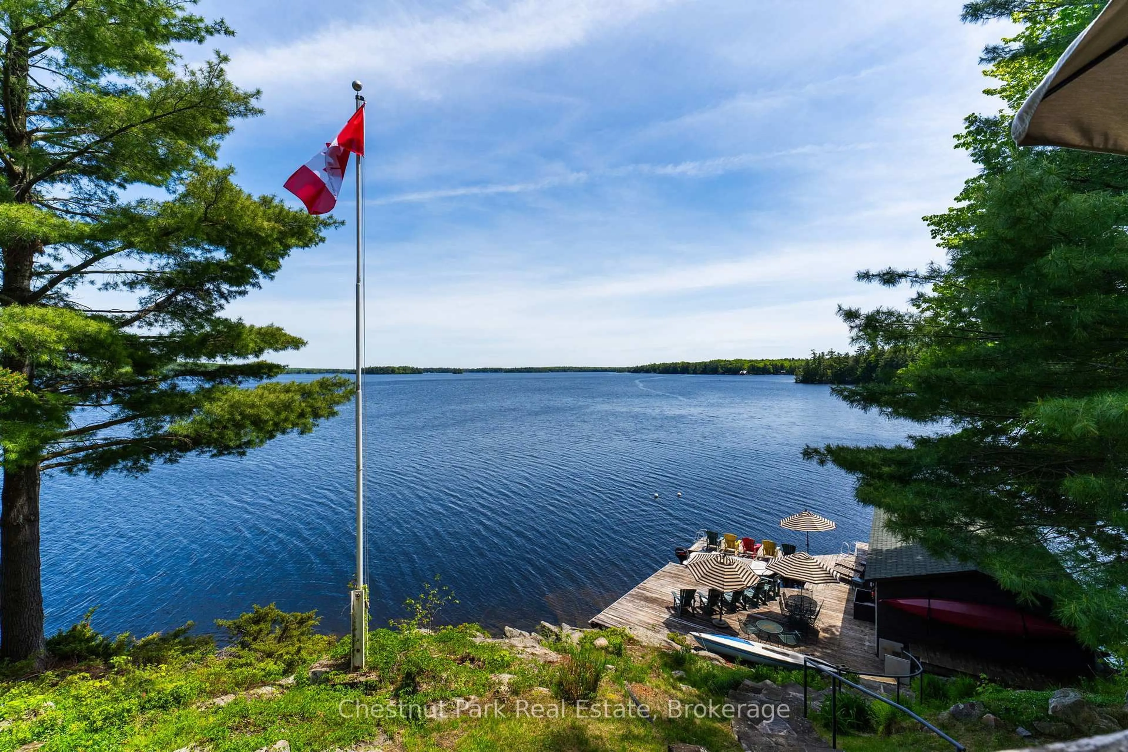 A pic from outside/outdoor area/front of a property/back of a property/a pic from drone, water/lake/river/ocean view for 1160 Whiteside Rd #51A, Muskoka Lakes Ontario P0B 1J0