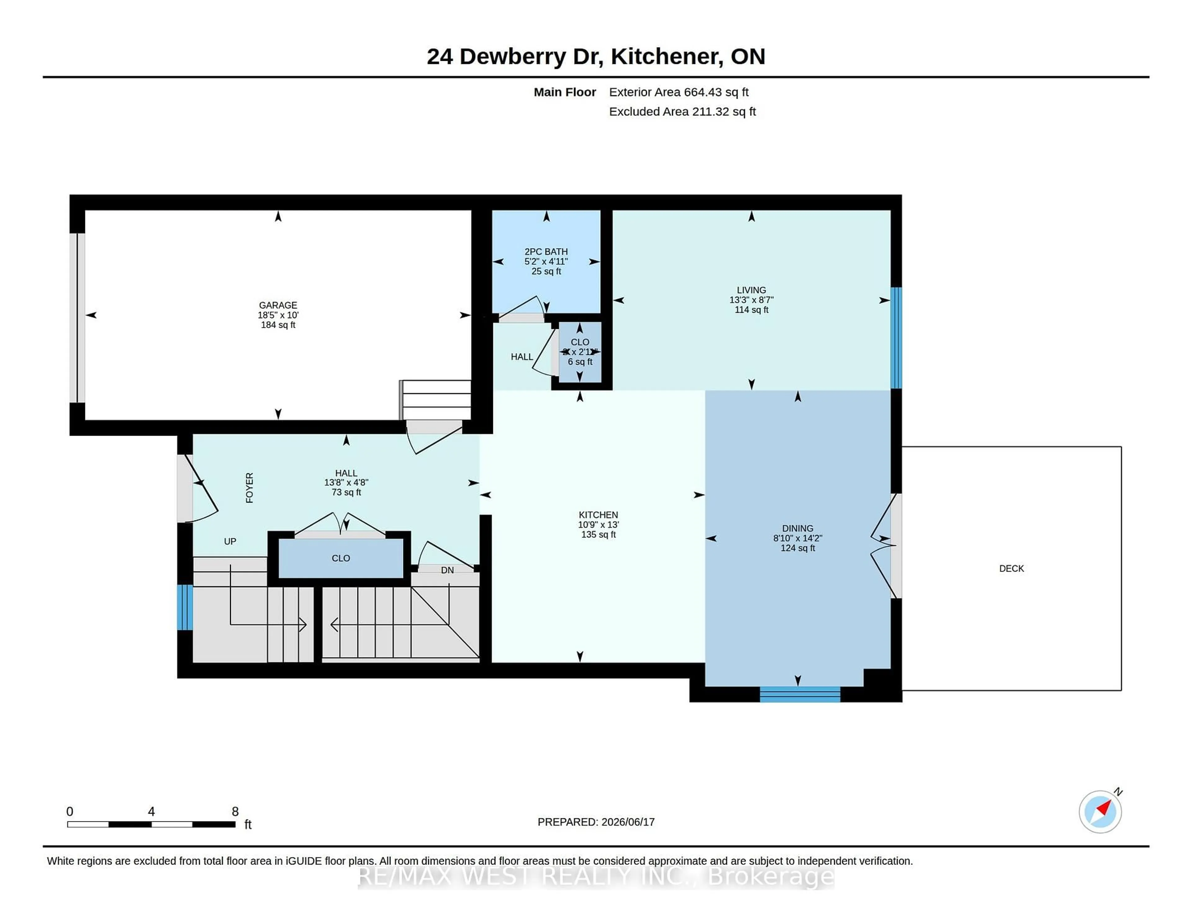 Floor plan for 24 Dewberry Dr, Kitchener Ontario N2B 0A9