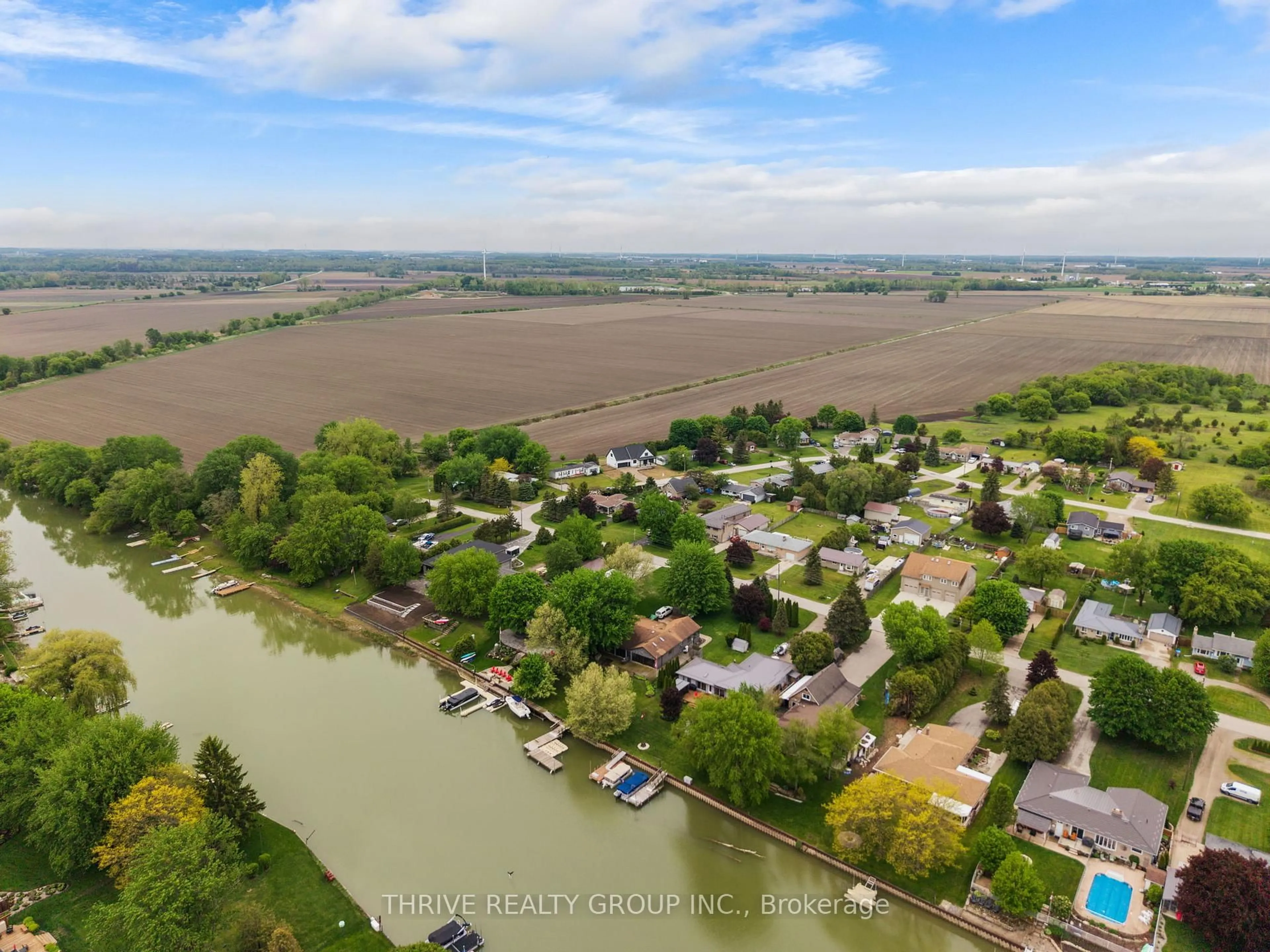 A pic from outside/outdoor area/front of a property/back of a property/a pic from drone, water/lake/river/ocean view for 9887 Eric St, Lambton Shores Ontario N0M 2N0