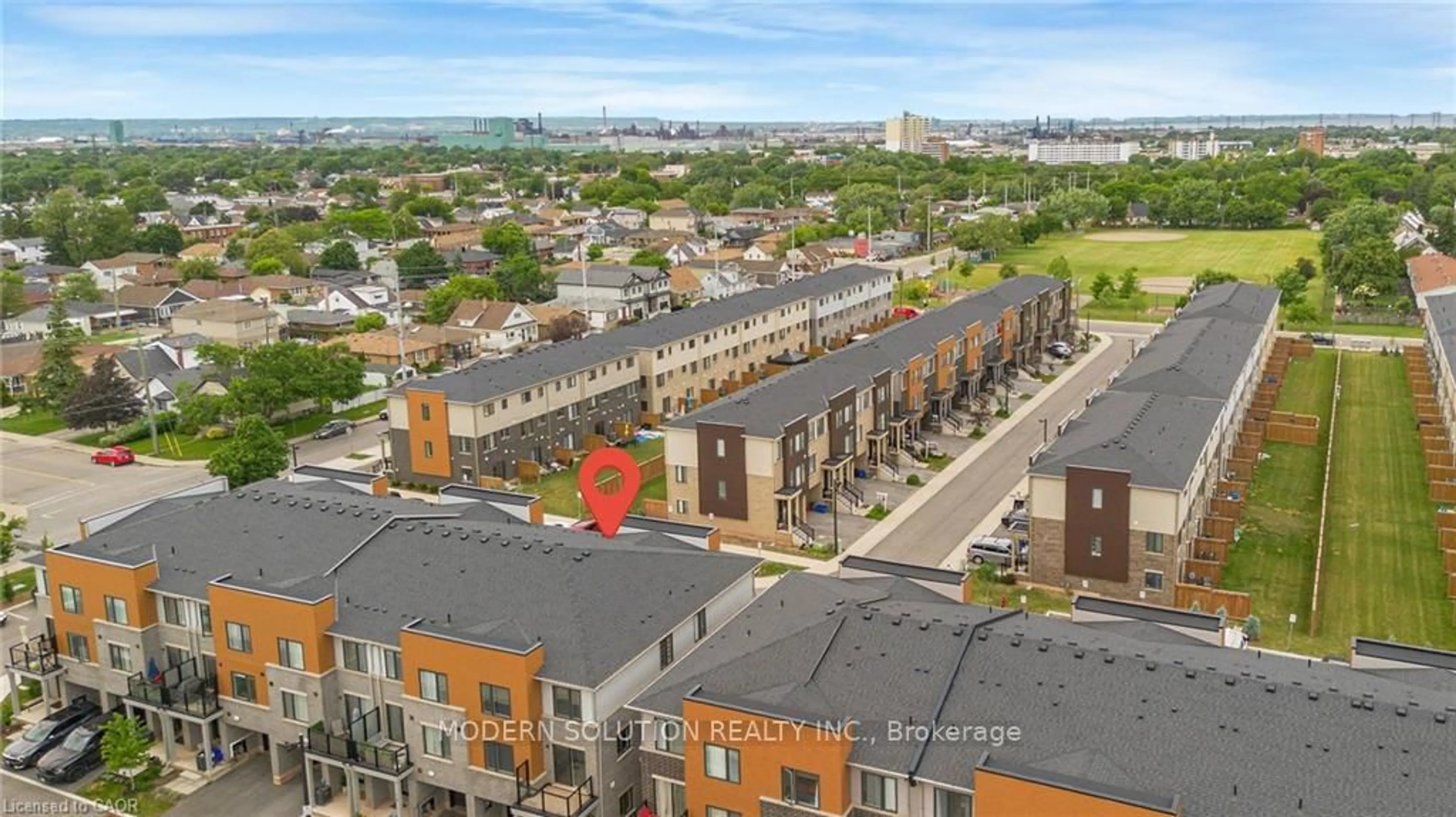 A pic from outside/outdoor area/front of a property/back of a property/a pic from drone, city buildings view from balcony for 96 Dryden Lane, Hamilton Ontario L8H 0B6