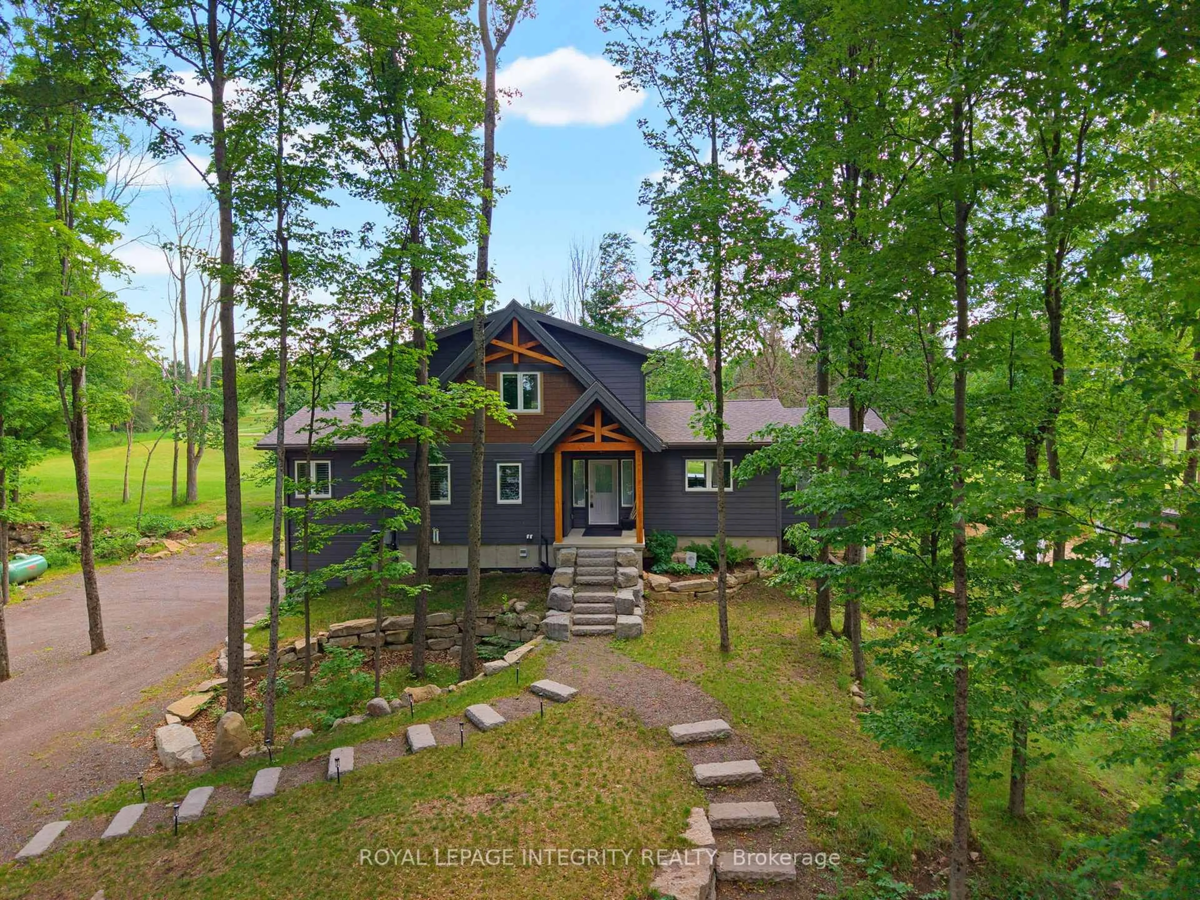 A pic from outside/outdoor area/front of a property/back of a property/a pic from drone, forest/trees view for 39 Morning Flight Crt, Calabogie Ontario K0J 1H0