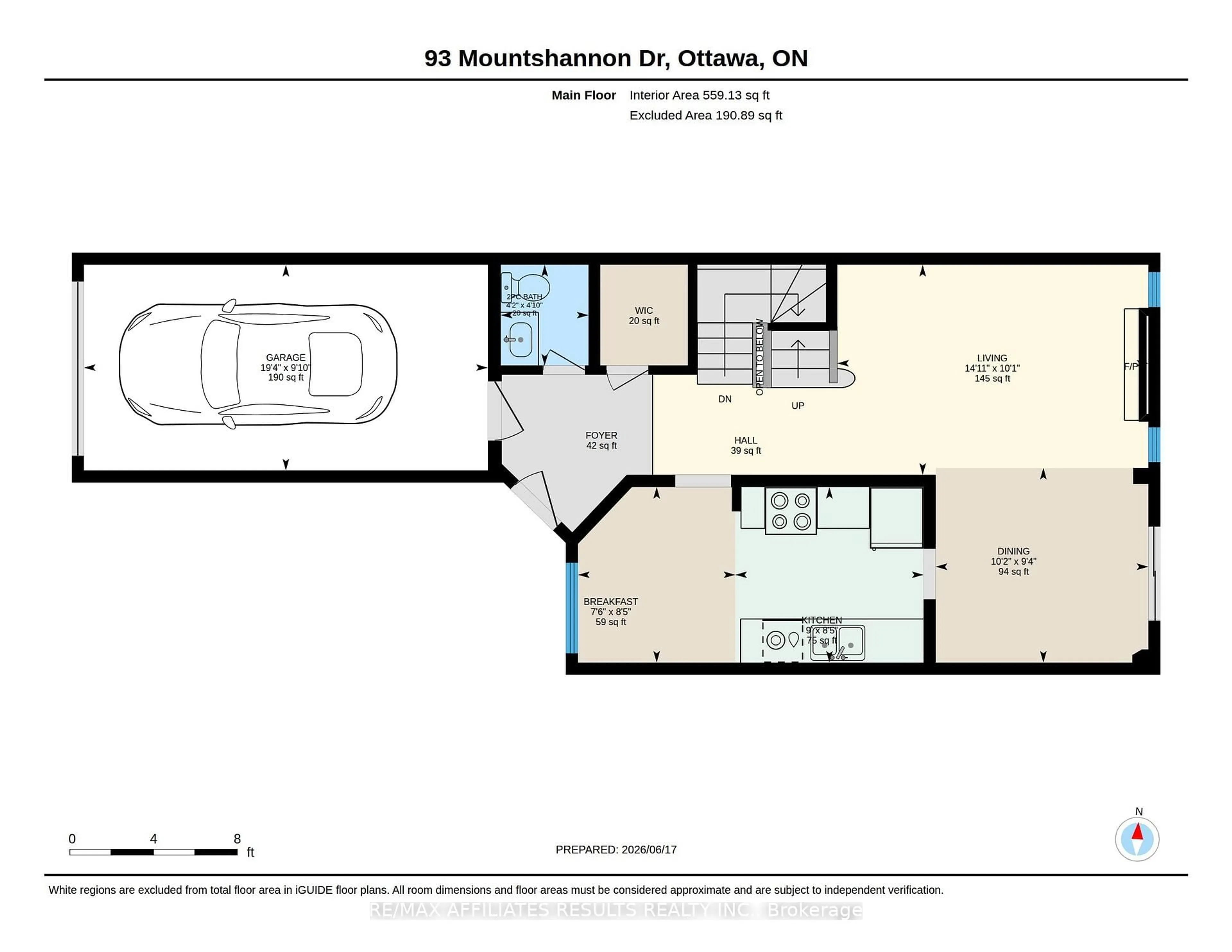 Floor plan for 93 Mountshannon Dr, Ottawa Ontario K2J 4C2