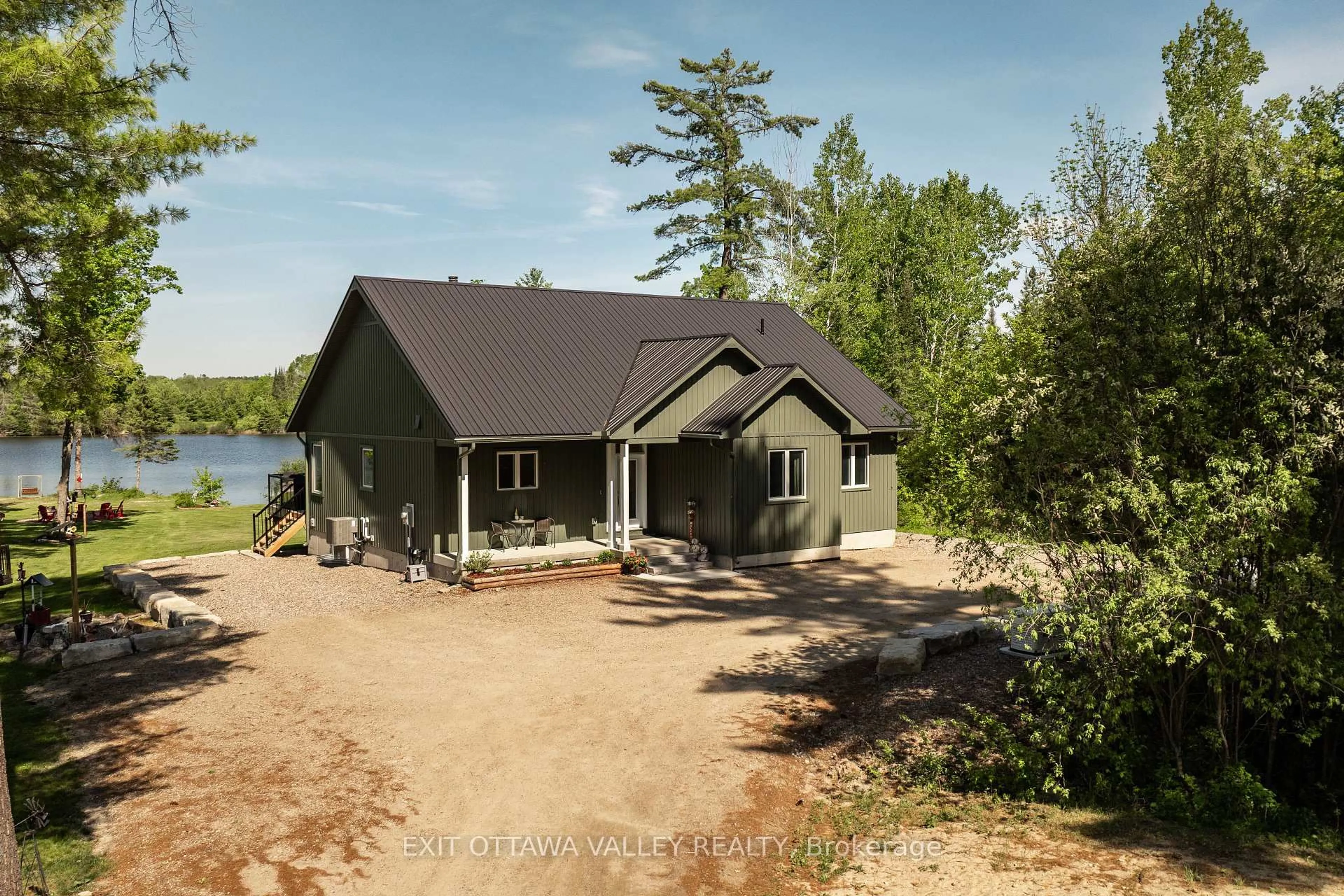 A pic from outside/outdoor area/front of a property/back of a property/a pic from drone, water/lake/river/ocean view for 82 Jennings Rd, Mackey Ontario K0J 2B0