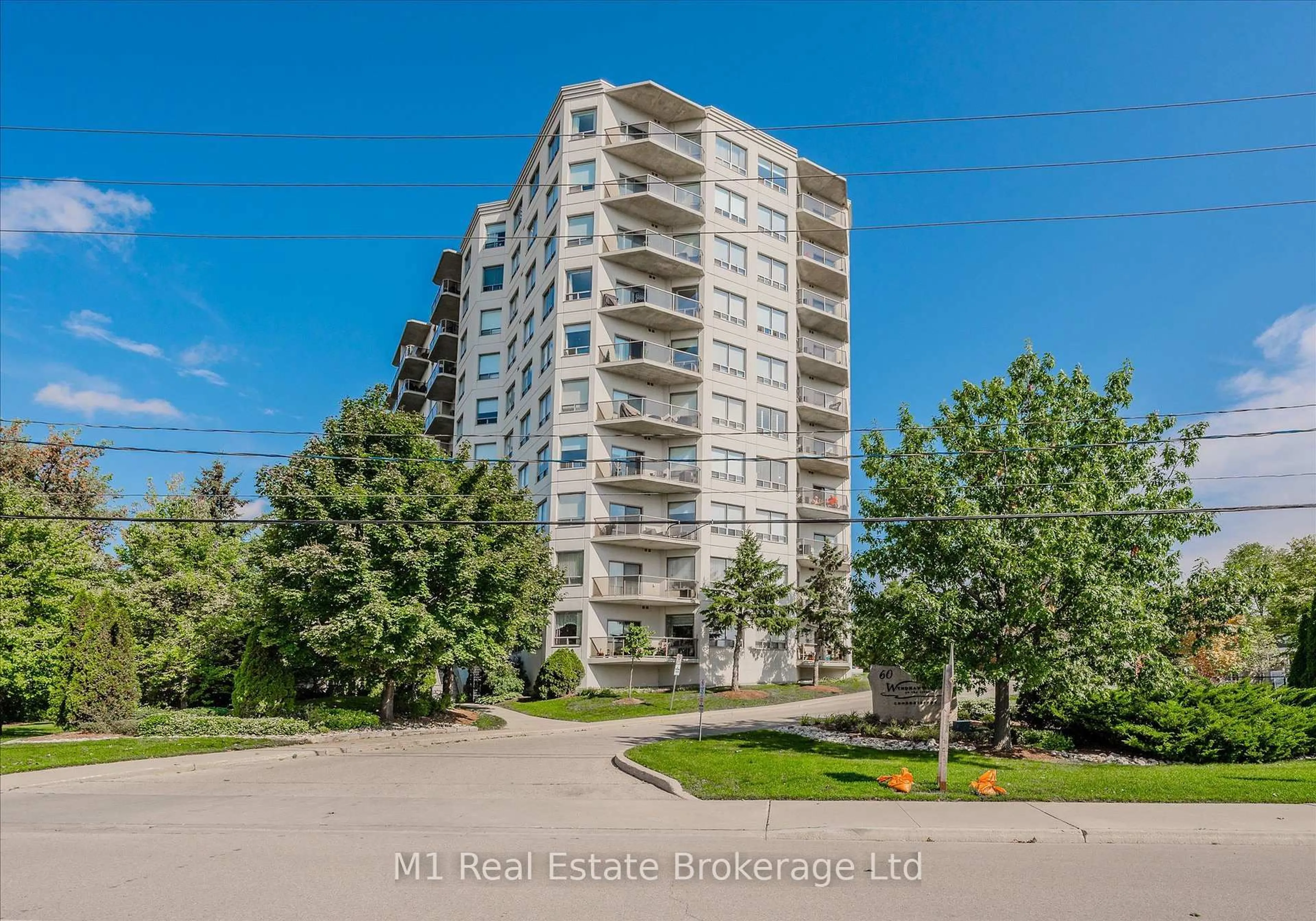 A pic from outside/outdoor area/front of a property/back of a property/a pic from drone, unknown for 60 Wyndham St #207, Guelph Ontario N1E 7H7