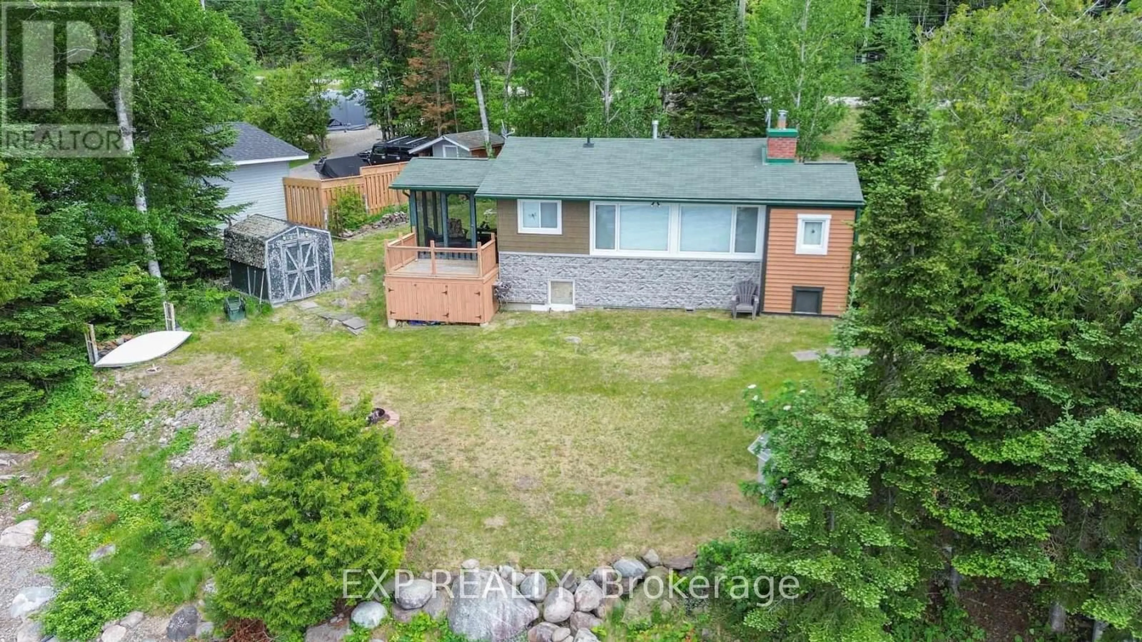 A pic from outside/outdoor area/front of a property/back of a property/a pic from drone, forest/trees view for 6525 B Highway 17 Highway, Algoma Remote Area Ontario P0S 1E0
