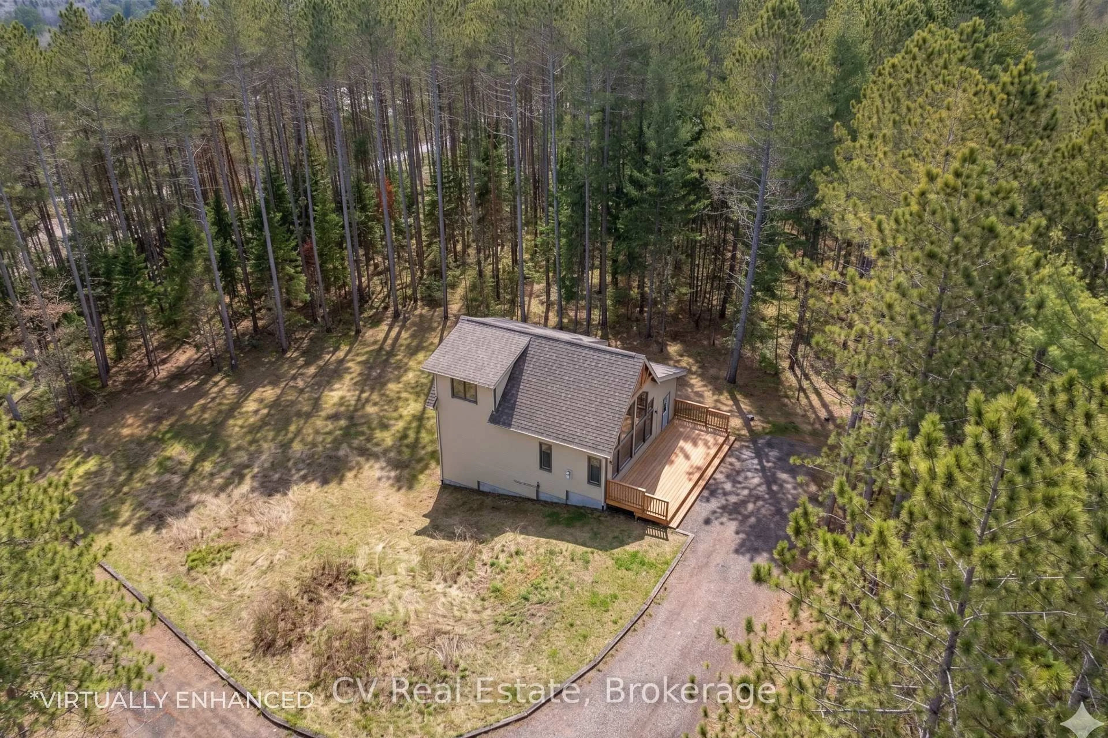 A pic from outside/outdoor area/front of a property/back of a property/a pic from drone, forest/trees view for 1158 Chetwynd Rd, Armour Ontario P0A 1C0