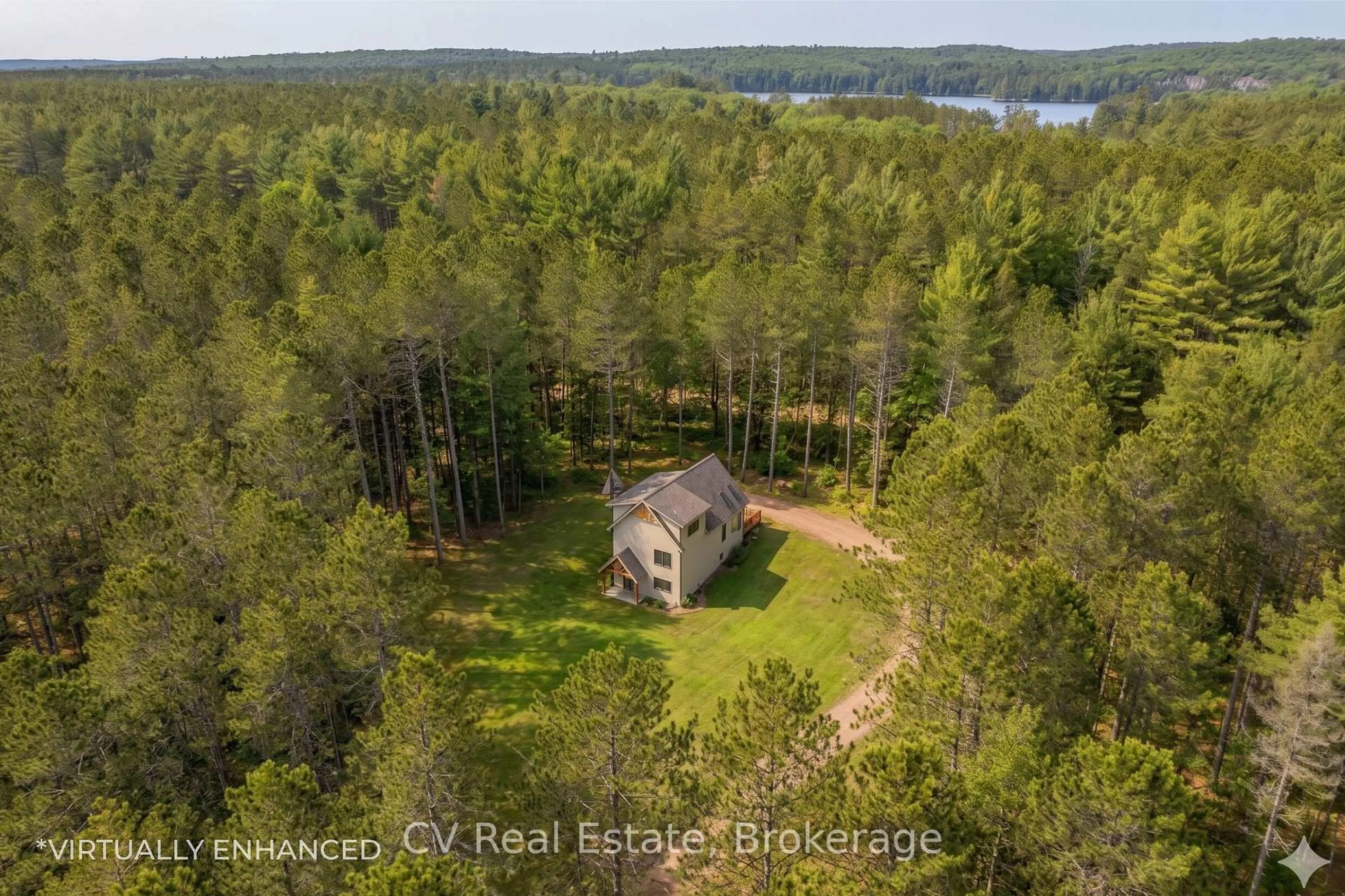A pic from outside/outdoor area/front of a property/back of a property/a pic from drone, water/lake/river/ocean view for 1158 Chetwynd Rd, Armour Ontario P0A 1C0
