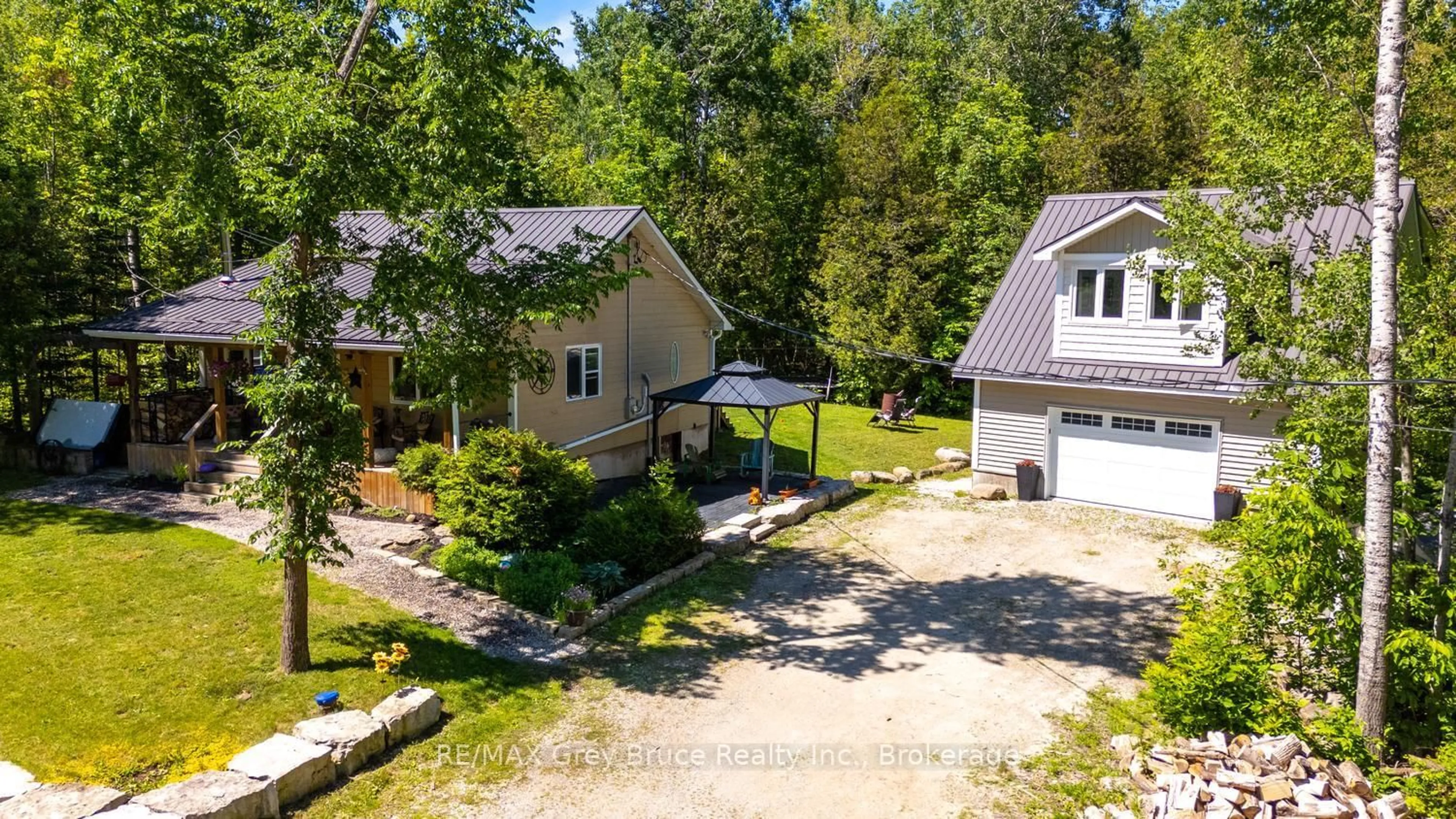 A pic from outside/outdoor area/front of a property/back of a property/a pic from drone, street for 13A Morninghill Rd, South Bruce Peninsula Ontario N0H 2T0