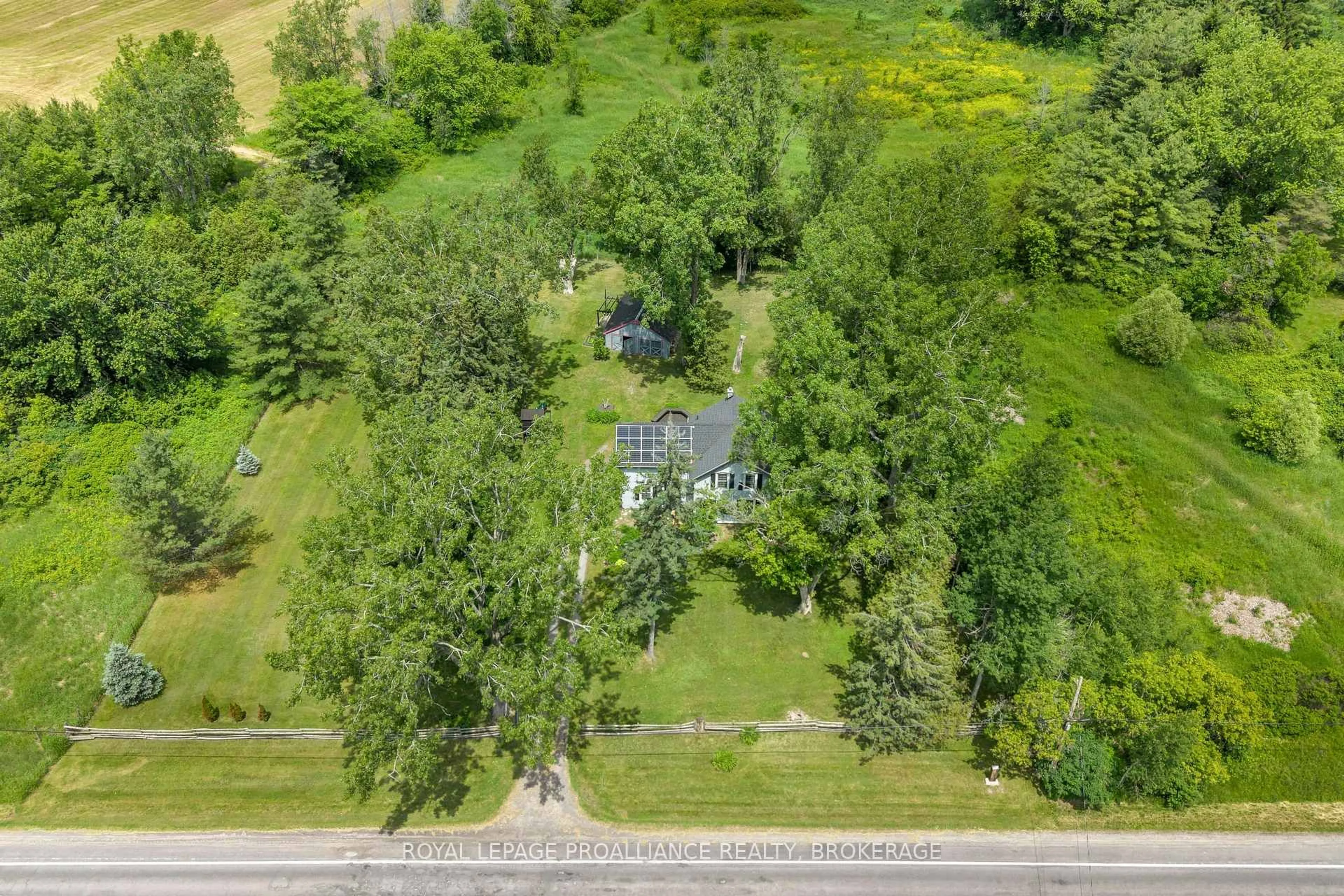 A pic from outside/outdoor area/front of a property/back of a property/a pic from drone, unknown for 3798 Highway 2, Kingston Ontario K7M 9G3