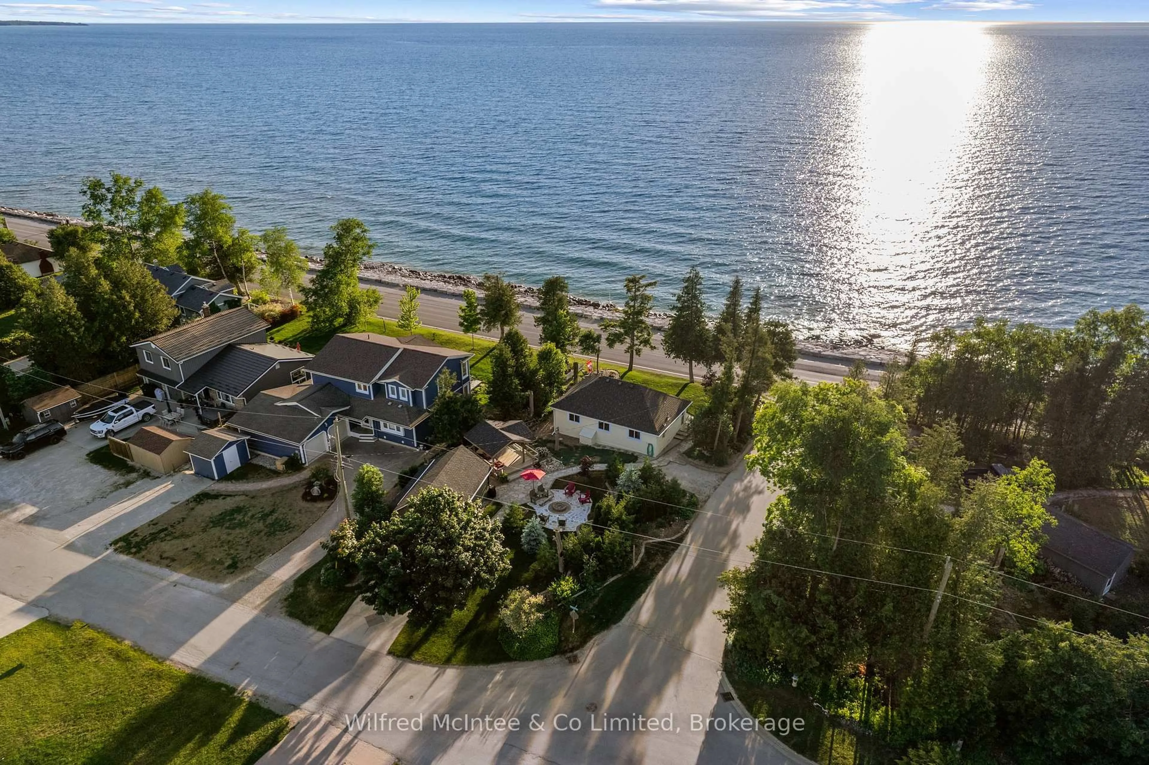 A pic from outside/outdoor area/front of a property/back of a property/a pic from drone, water/lake/river/ocean view for 43 Fenton Dr, Saugeen Shores Ontario N0H 2C5