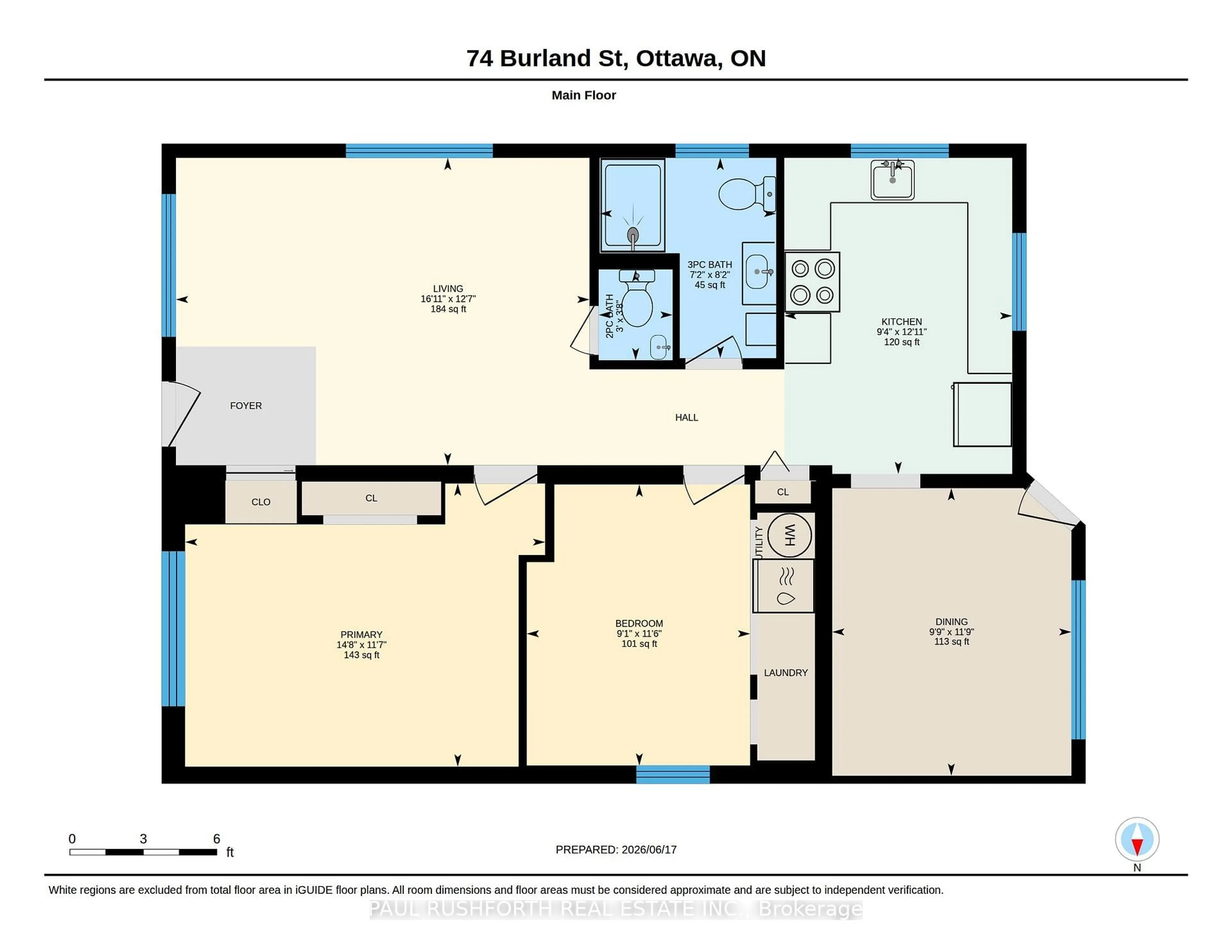 Floor plan for 74 Burland St, Ottawa Ontario K2B 6K1