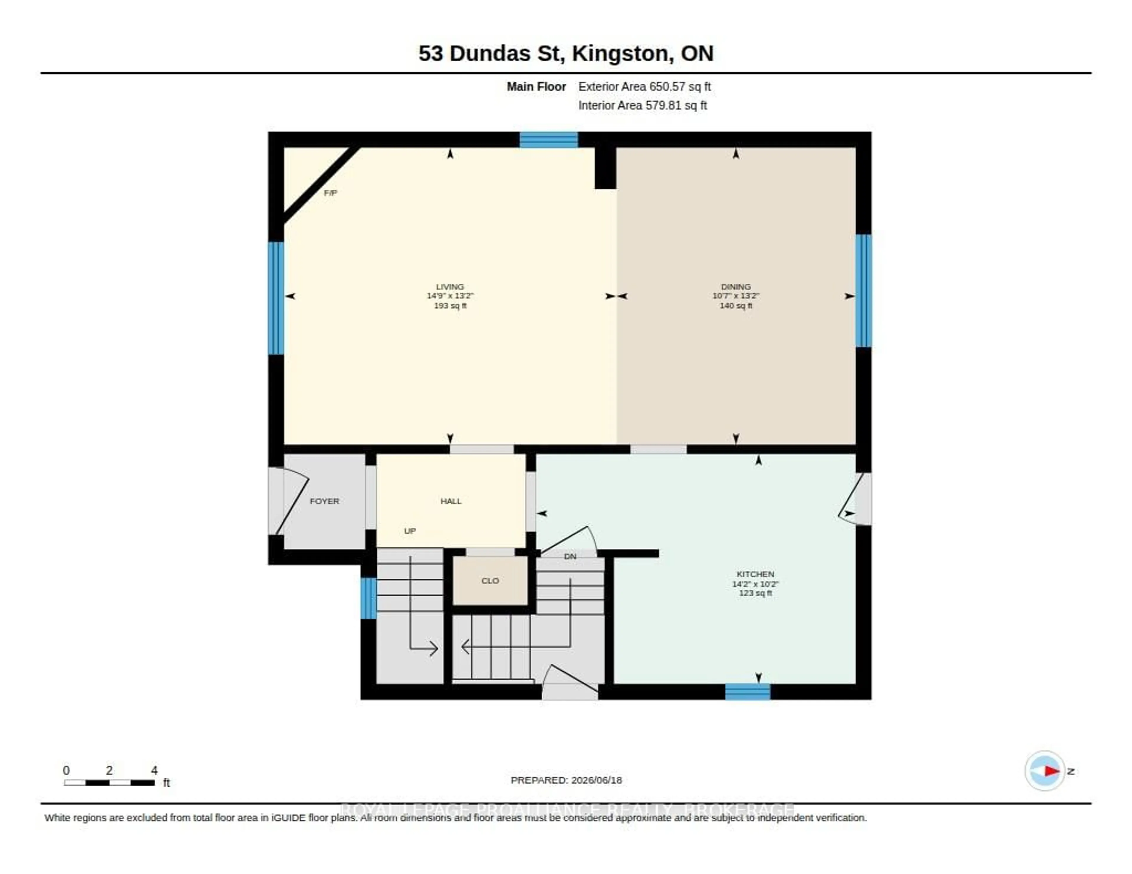 Floor plan for 53 Dundas St, Kingston Ontario K7L 1N4
