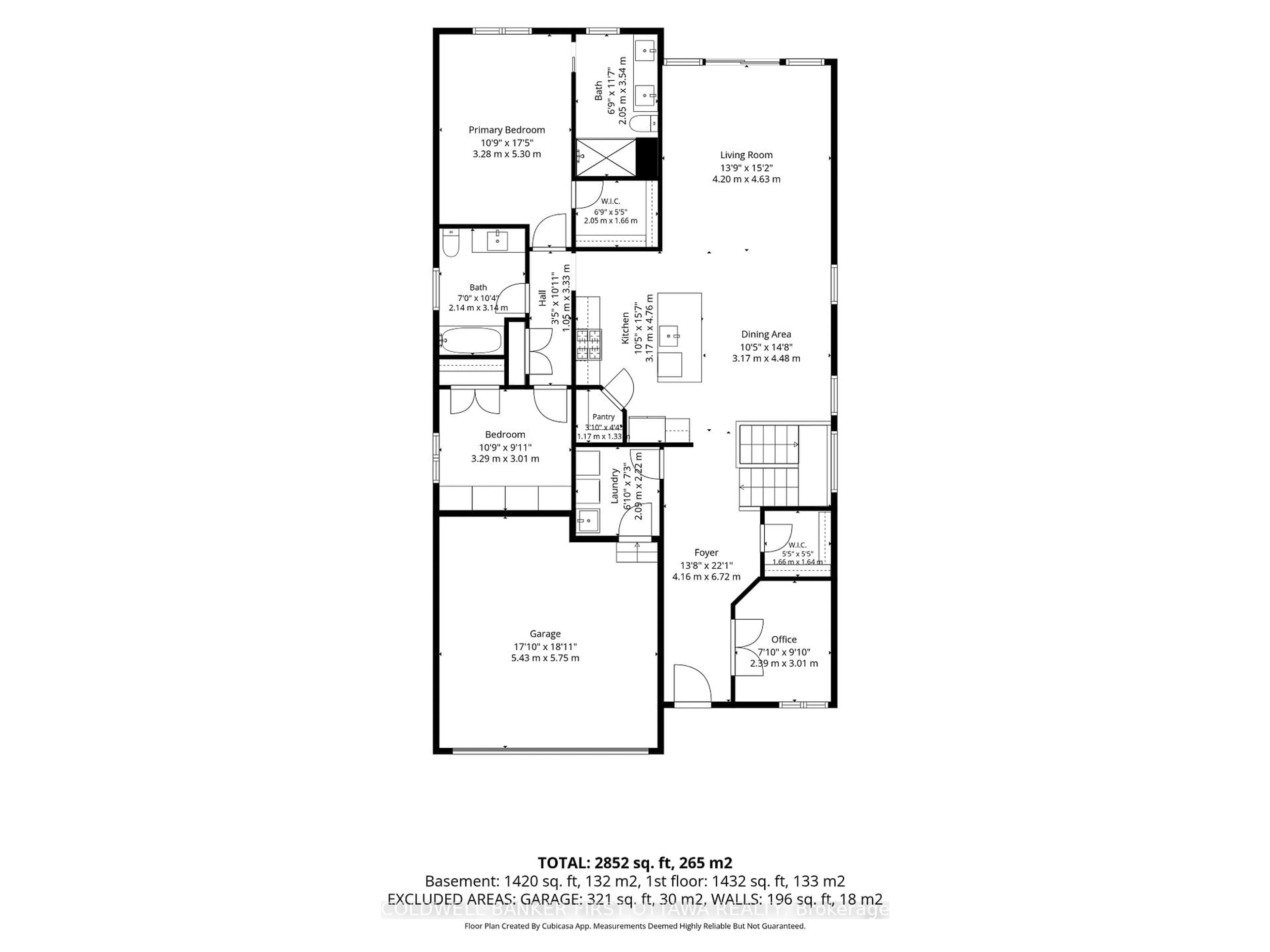 Floor plan for 108 Scorpio Mews, Ottawa Ontario K4M 0K3