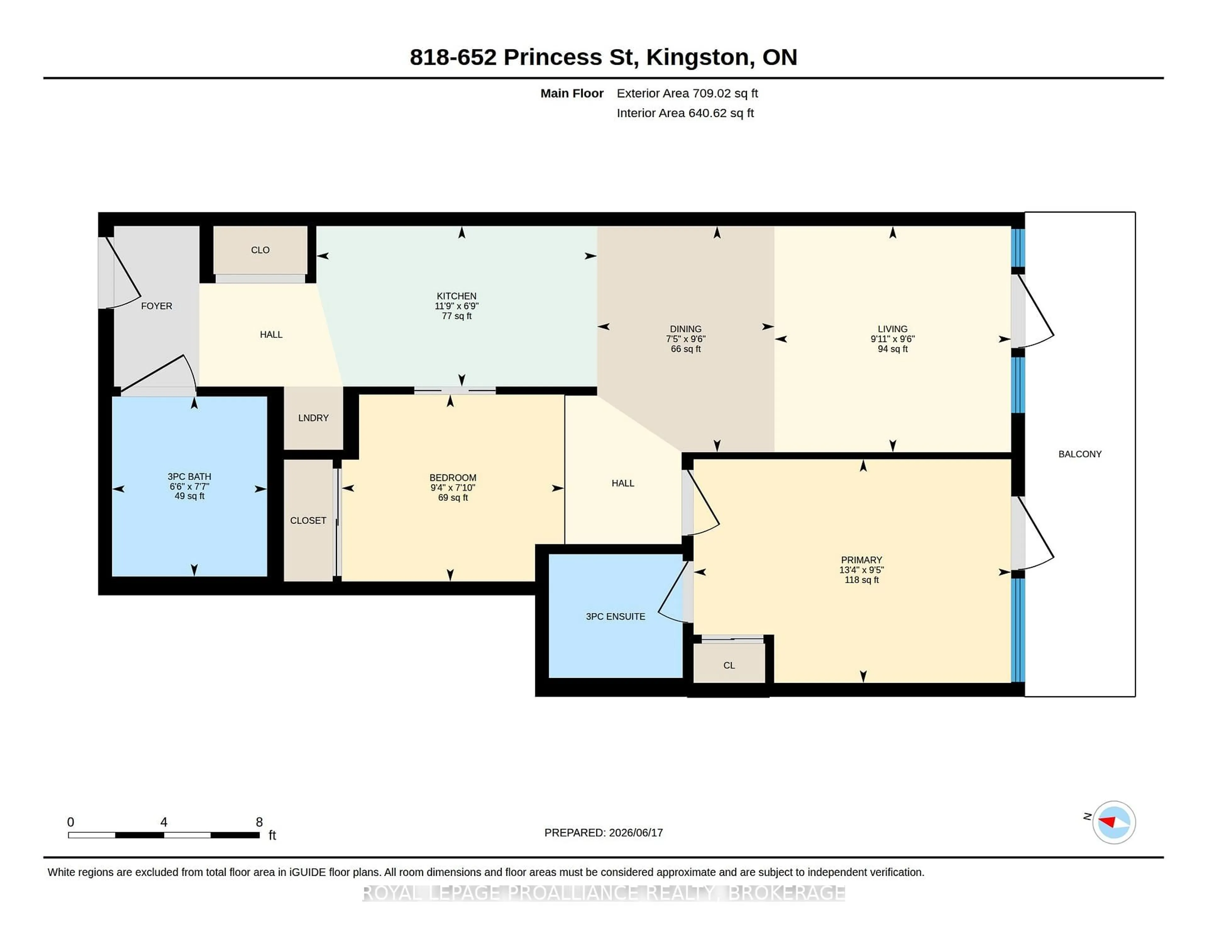 Floor plan for 652 Princess St #818, Kingston Ontario K7L 1E5