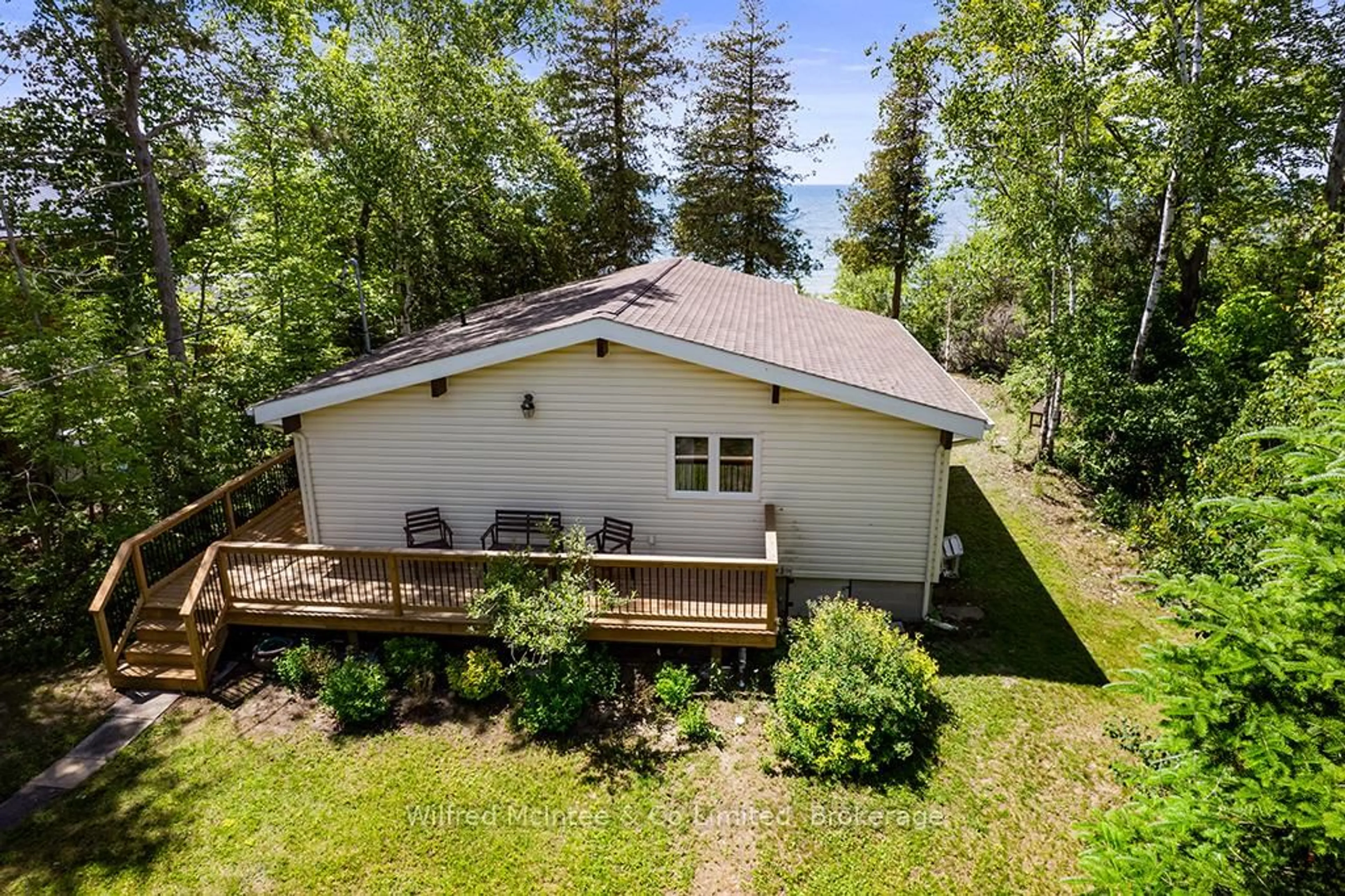 A pic from outside/outdoor area/front of a property/back of a property/a pic from drone, water/lake/river/ocean view for 459 Bruce Road 13, Native Leased Lands Ontario N0H 2L0