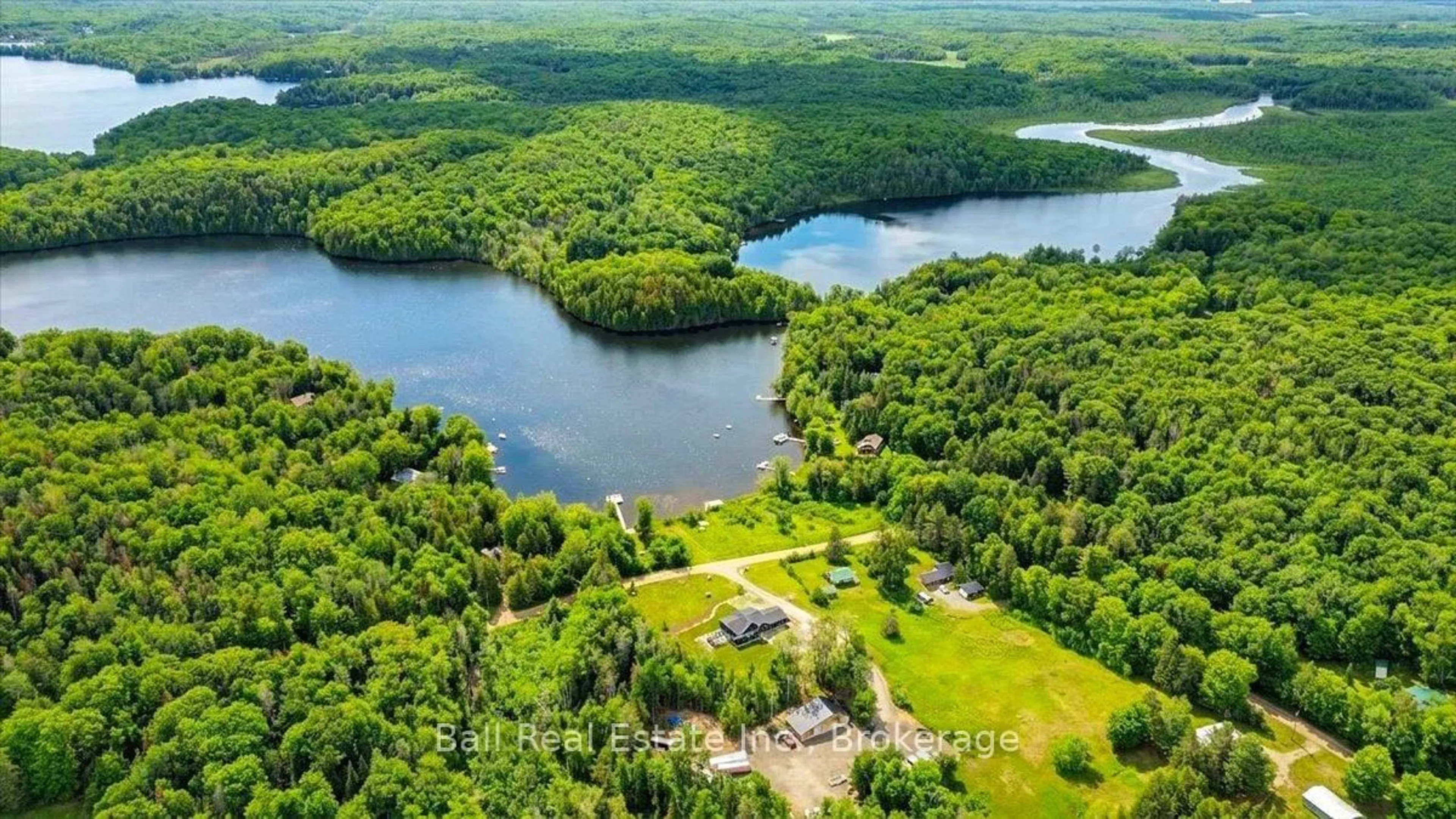 A pic from outside/outdoor area/front of a property/back of a property/a pic from drone, water/lake/river/ocean view for 632 The South Rd, Coe Hill Ontario K0L 1P0