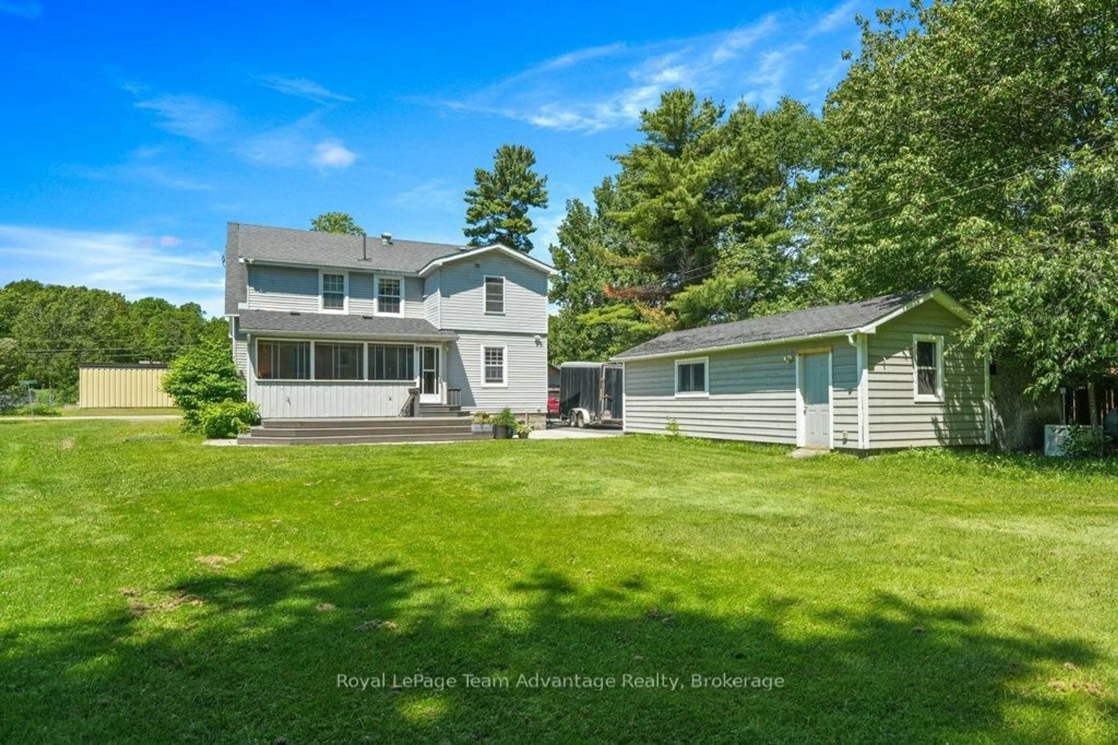 A pic from outside/outdoor area/front of a property/back of a property/a pic from drone, water/lake/river/ocean view for 1 Glenrock Rd, McDougall Ontario P0G 1G0