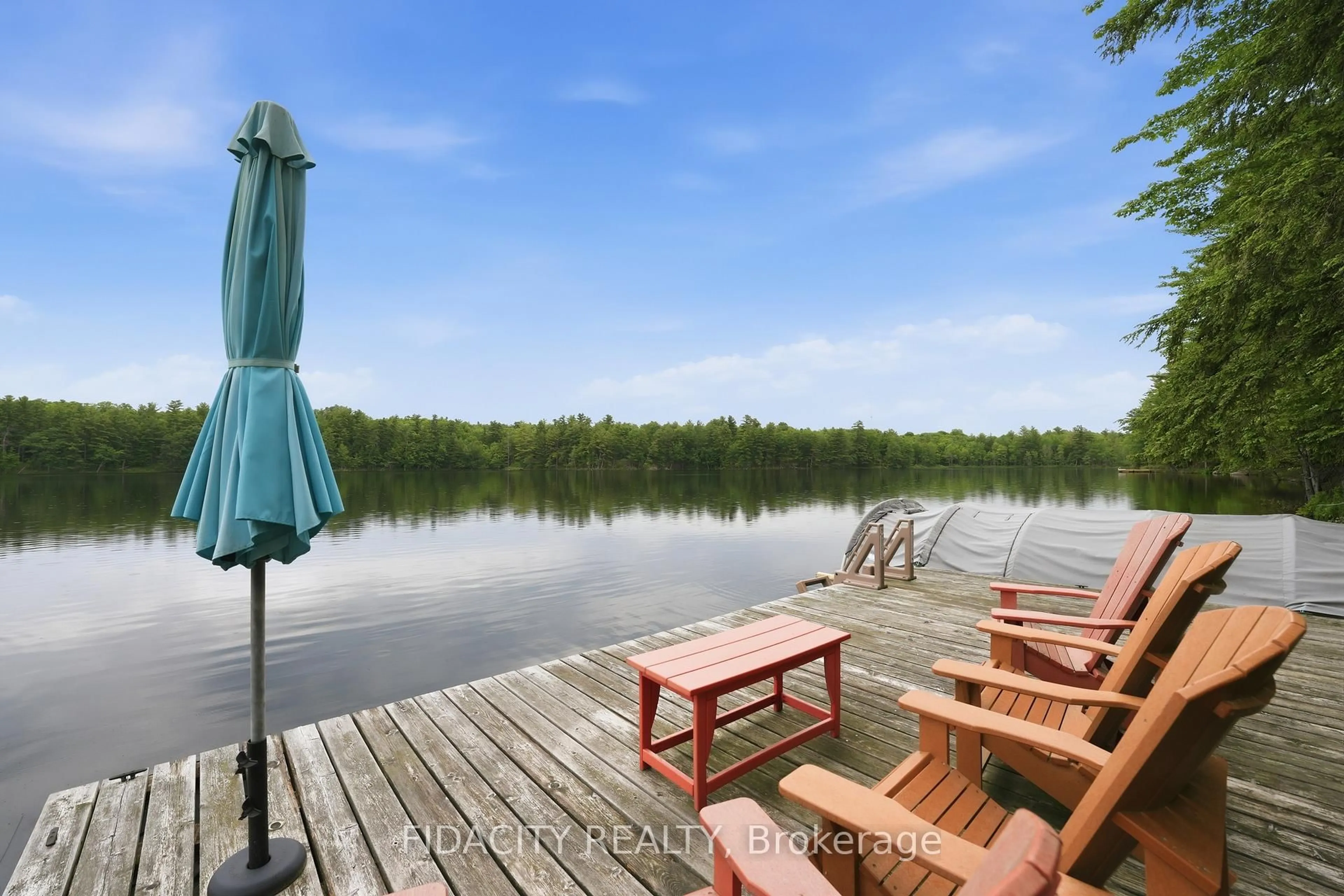 Patio, water/lake/river/ocean view for 1492 Devil Lake Rd, Perth Road Ontario K0H 2L0