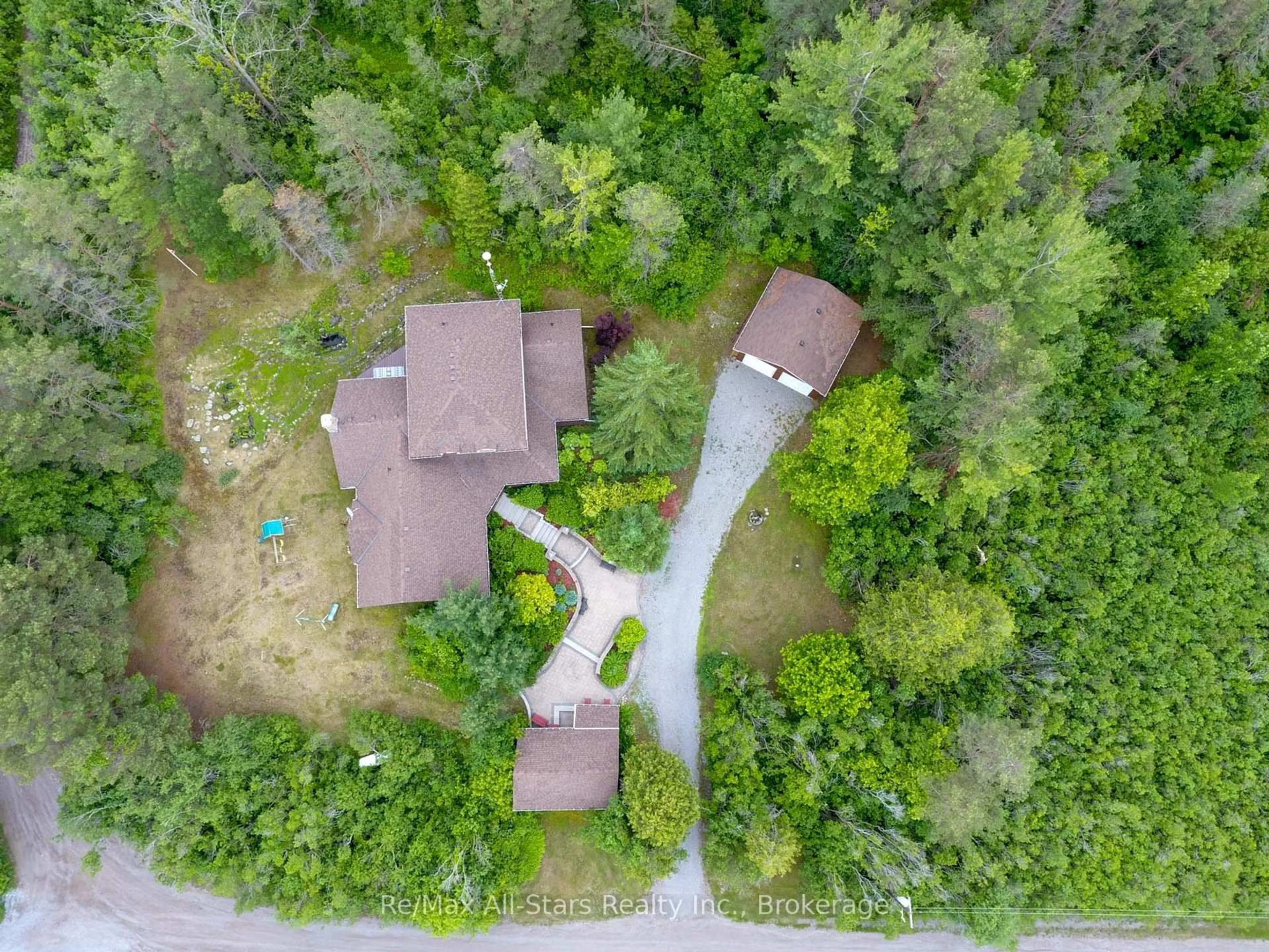 A pic from outside/outdoor area/front of a property/back of a property/a pic from drone, forest/trees view for 1474 Fleetwood Rd, Kawartha Lakes Ontario L0A 1A0