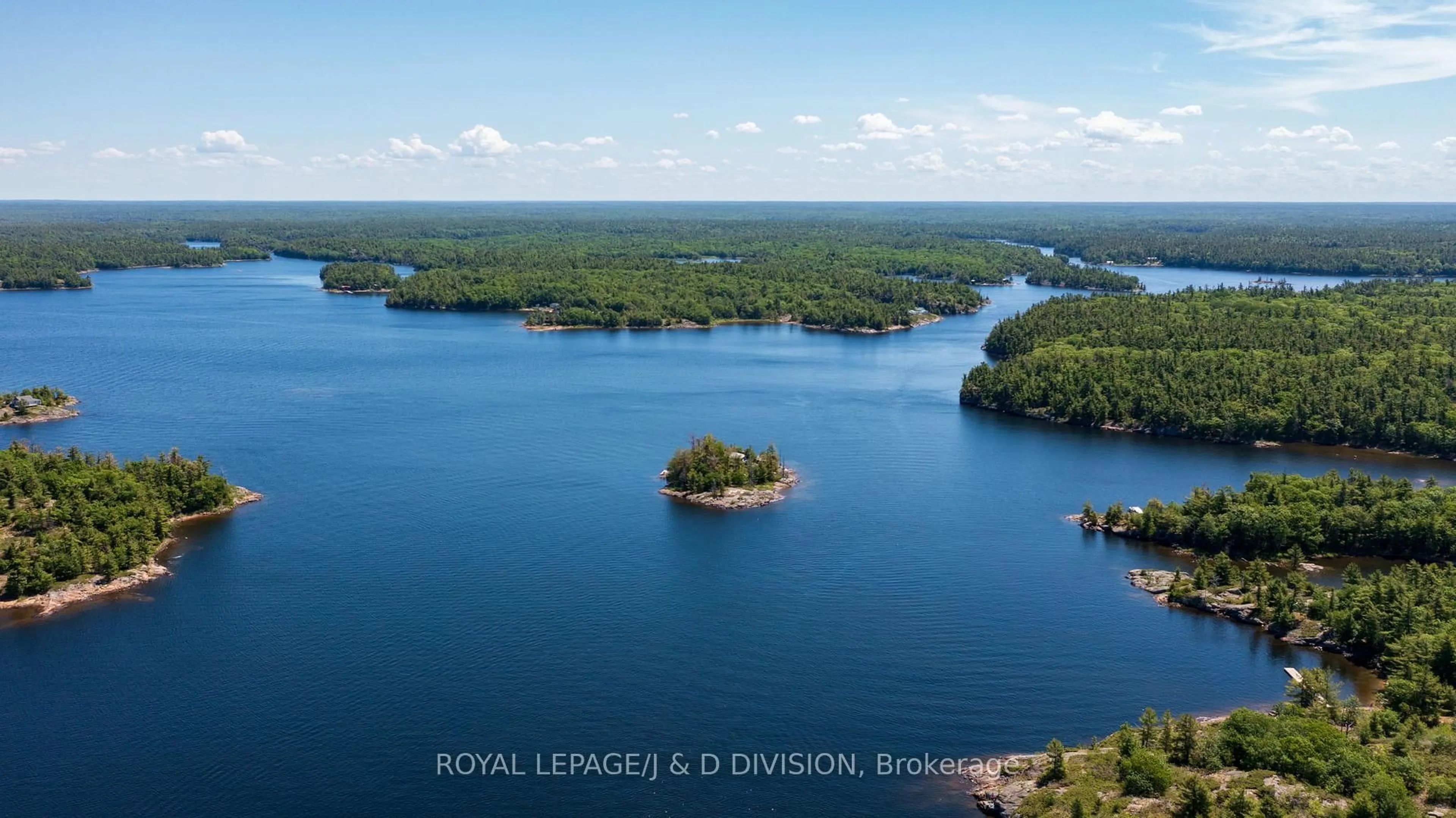 A pic from outside/outdoor area/front of a property/back of a property/a pic from drone, water/lake/river/ocean view for 1 B254 Emerald Island, The Archipelago Ontario P0C 1H0