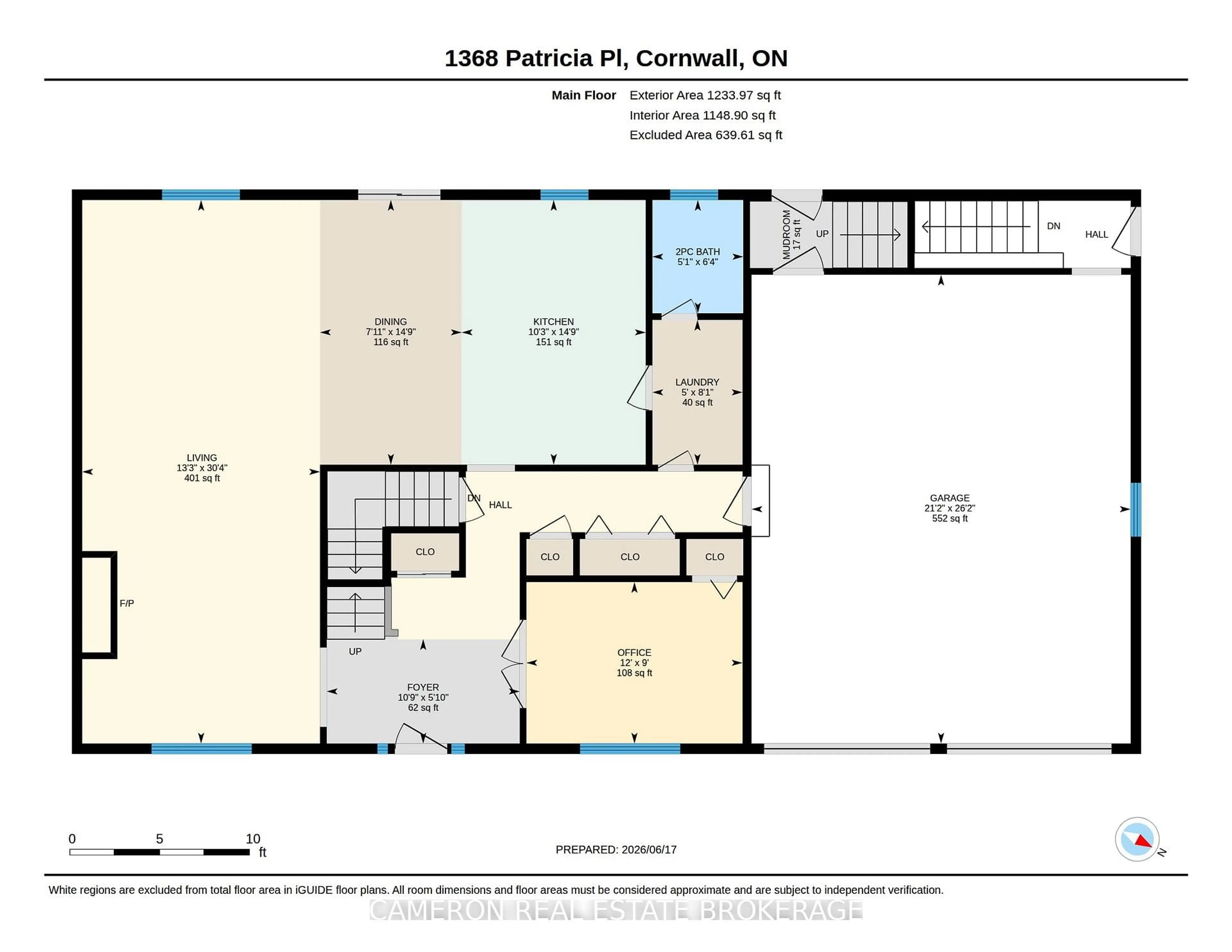 Floor plan for 1368 Patricia Pl, Cornwall Ontario K6H 6Y2