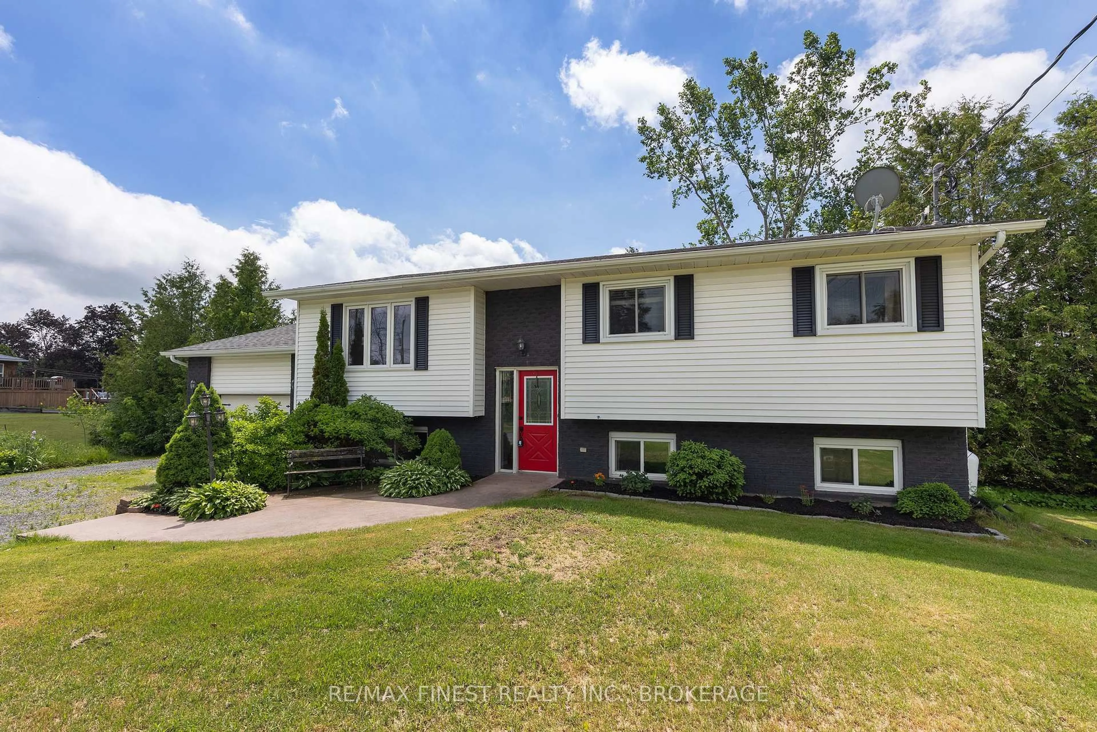 Home with vinyl exterior material, street for 3305 Amey Rd, Harrowsmith Ontario K0H 1V0