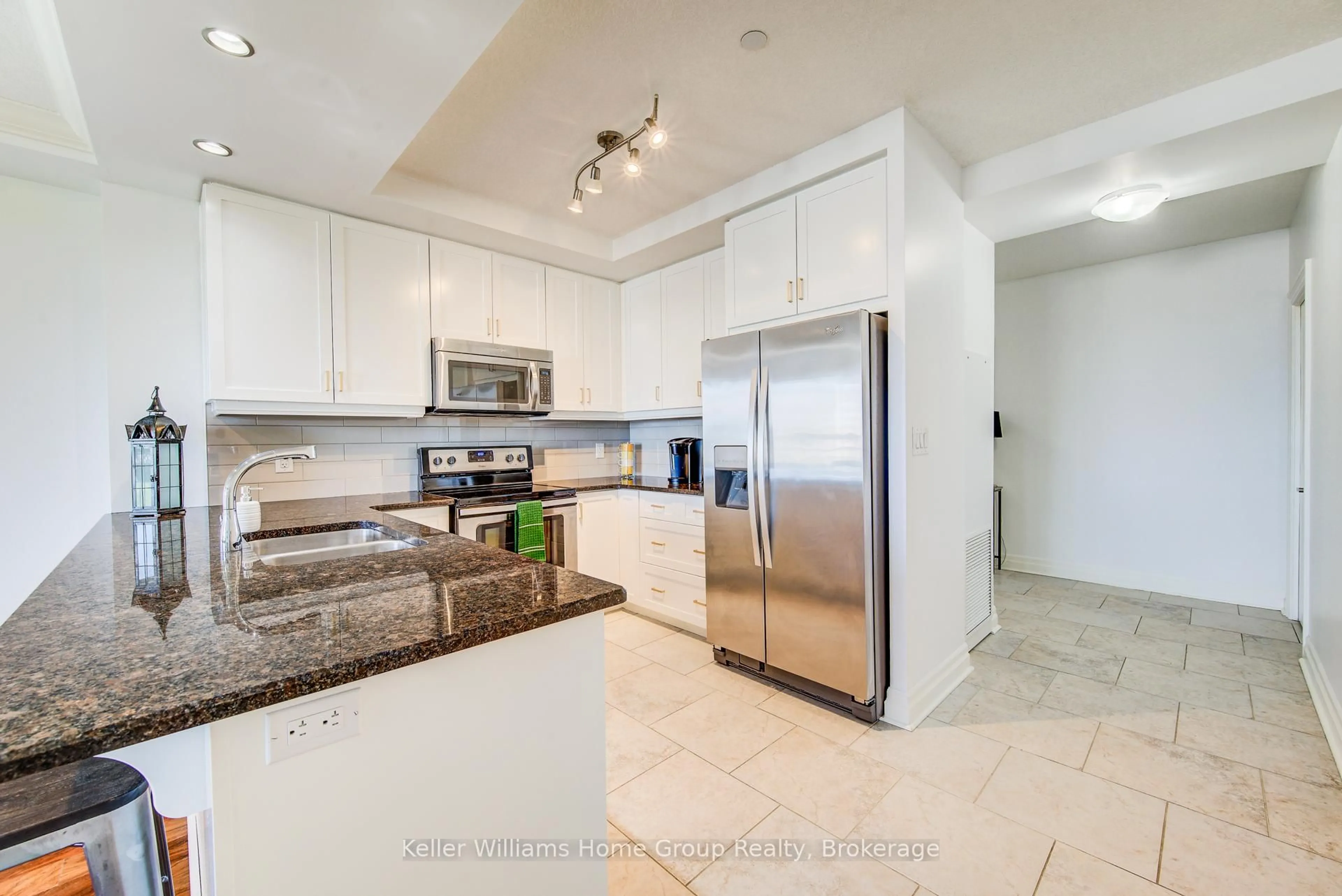 Contemporary kitchen, ceramic/tile floor for 150 Wellington St #901, Guelph Ontario N1R 3H2