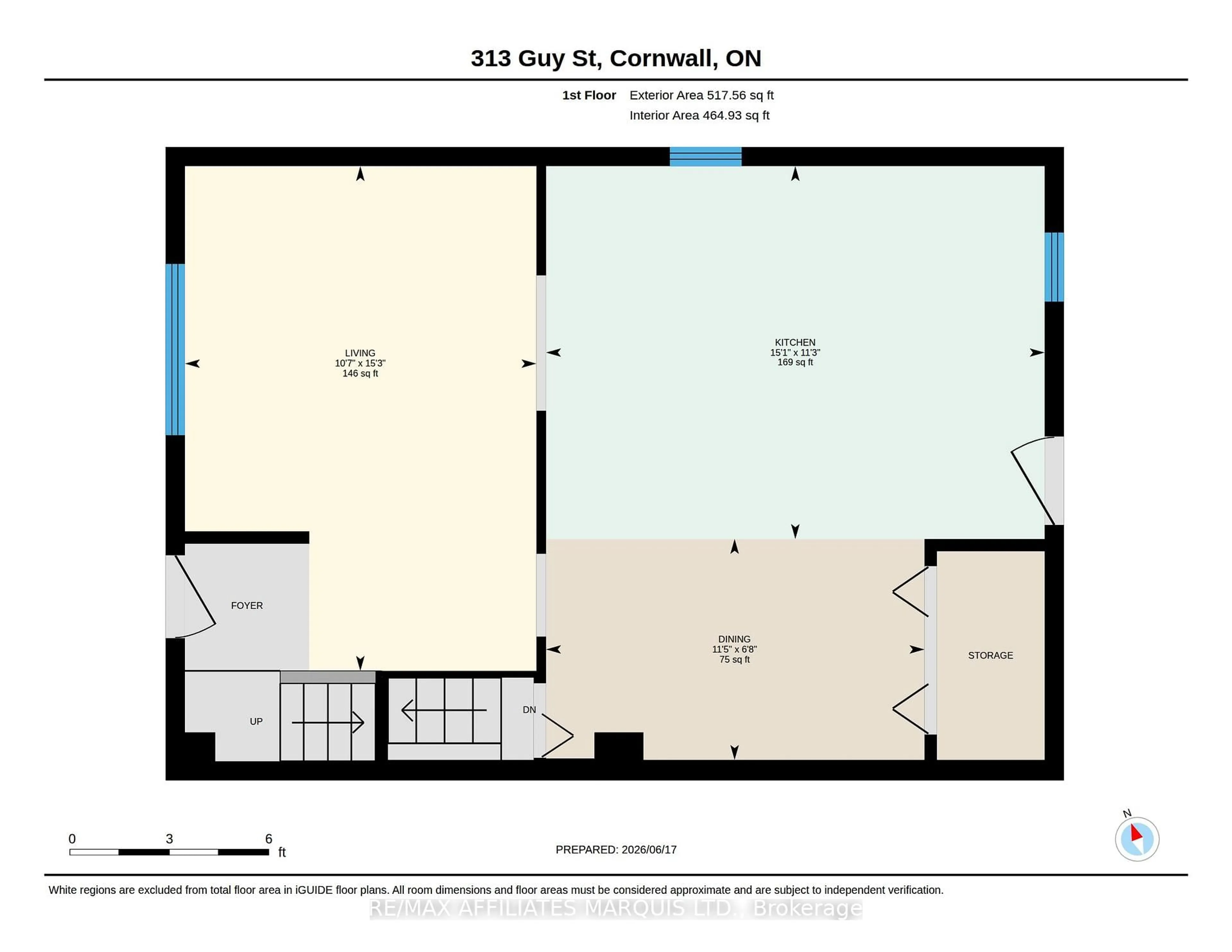 Floor plan for 313 Guy St, Cornwall Ontario K6H 4V3