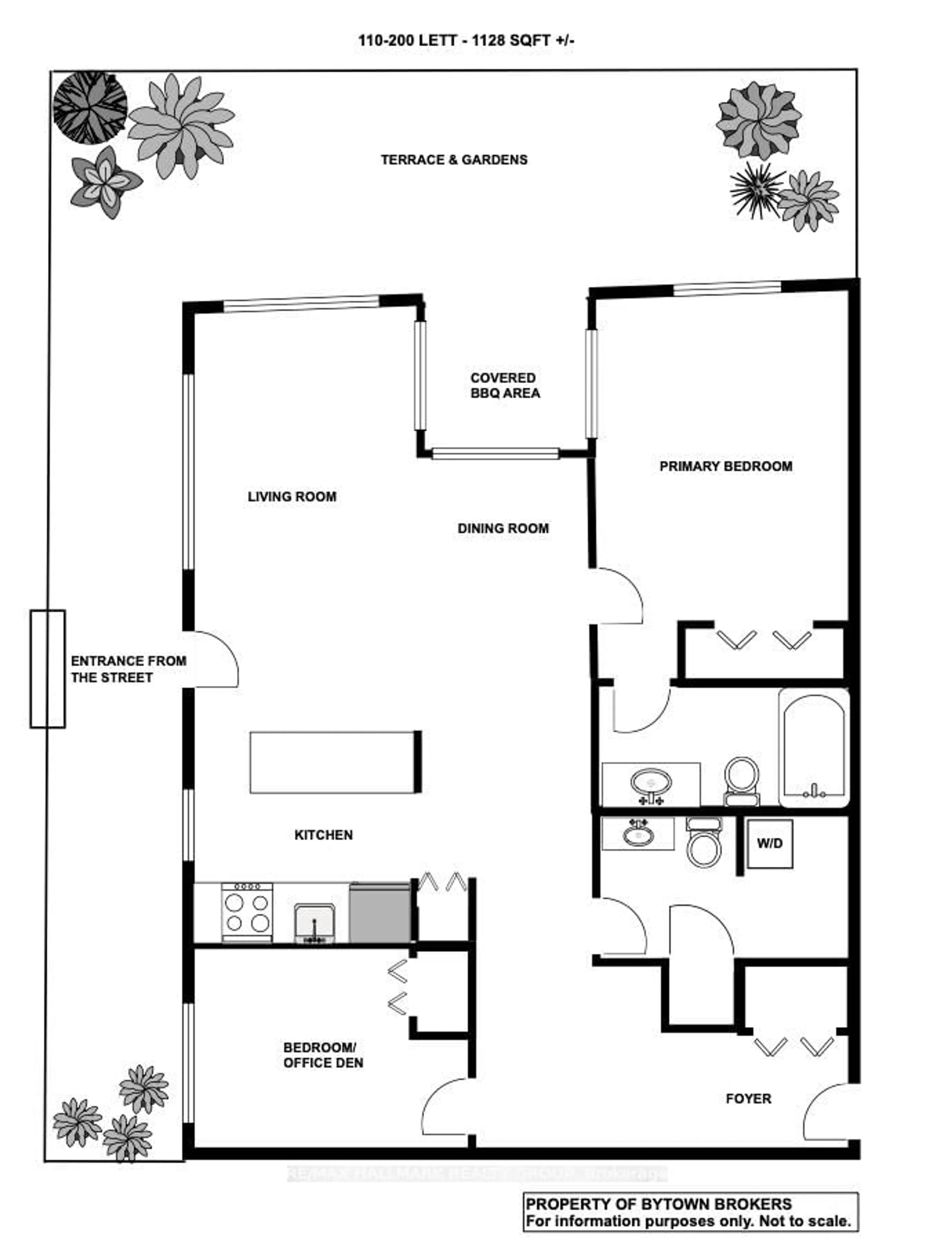 Floor plan for 200 Lett St #110, Ottawa Ontario K1R 0A7