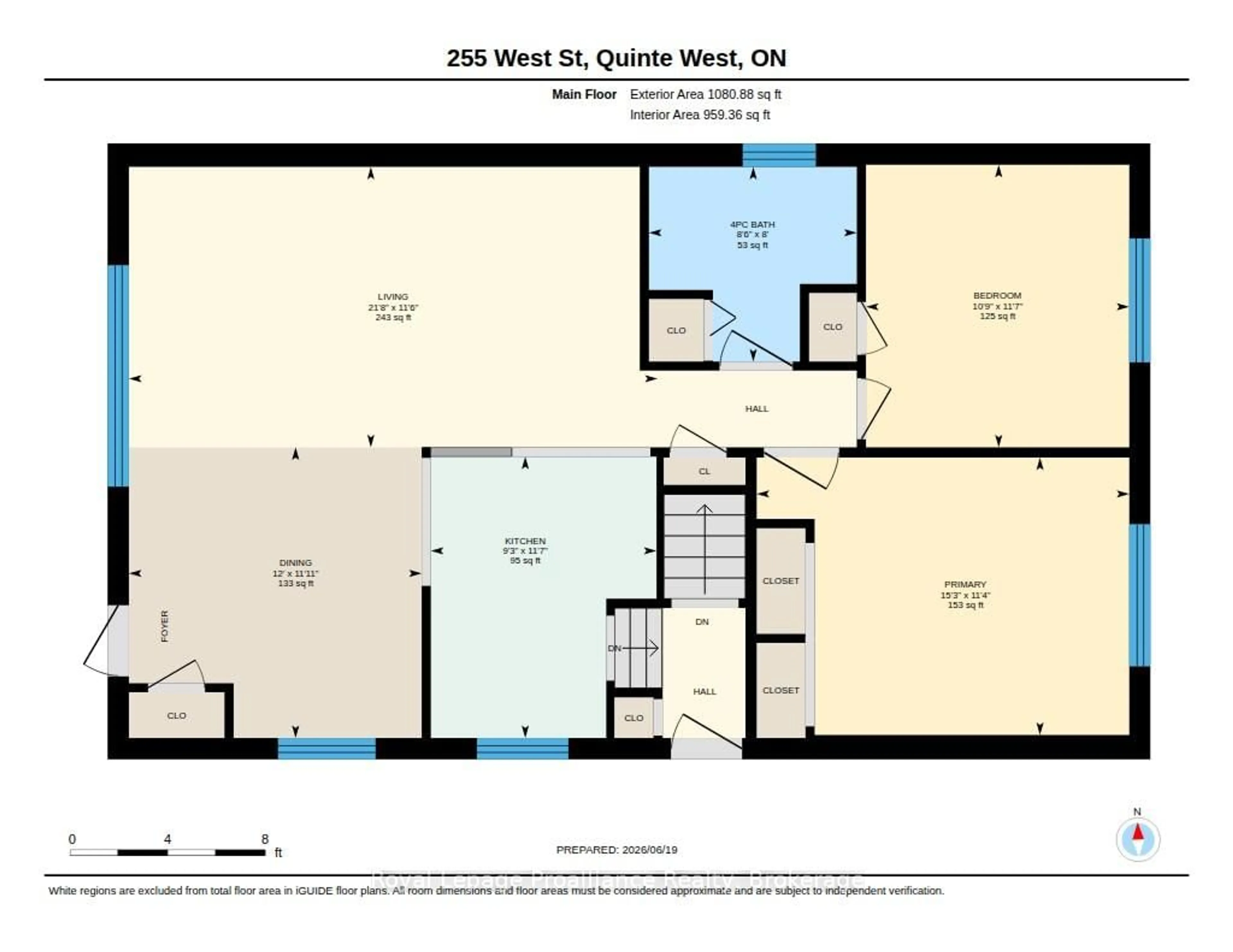 Floor plan for 255 West St, Quinte West Ontario K8V 2N2