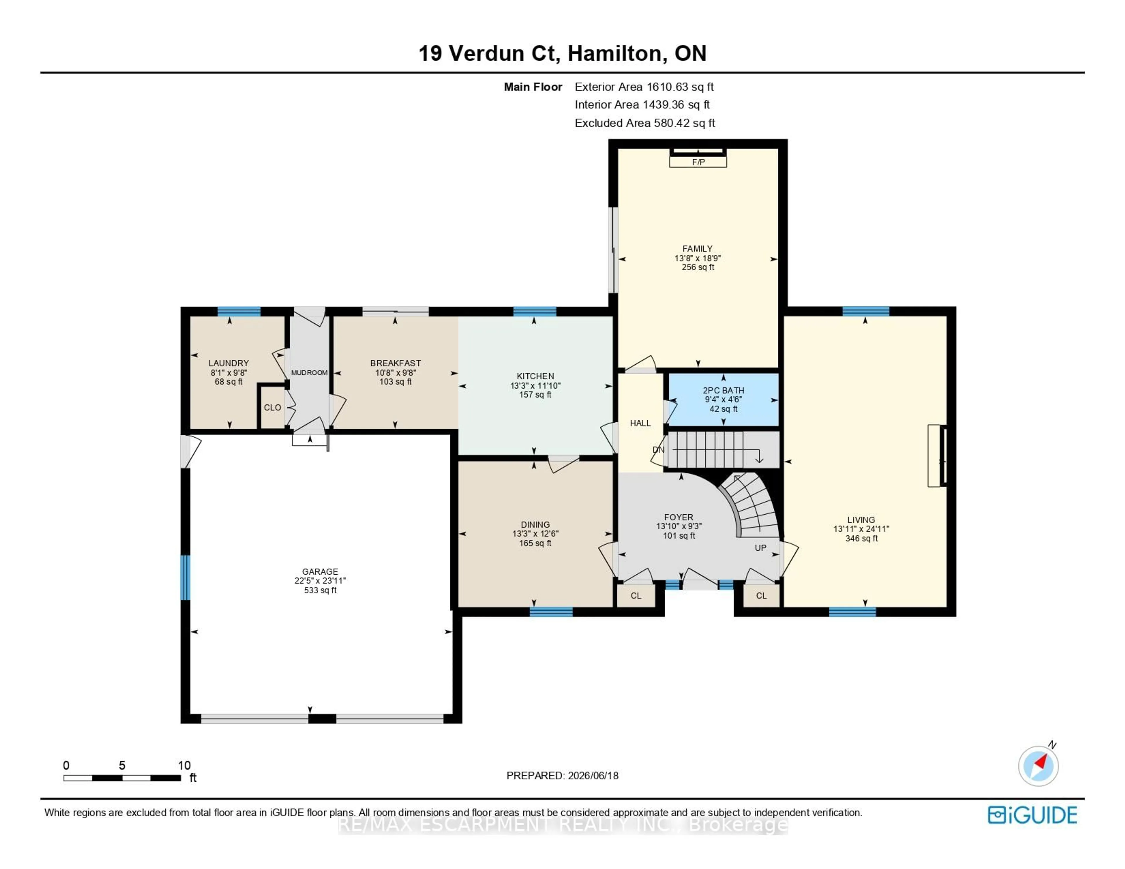 Floor plan for 19 Verdun Crt, Hamilton Ontario L9C 5W9