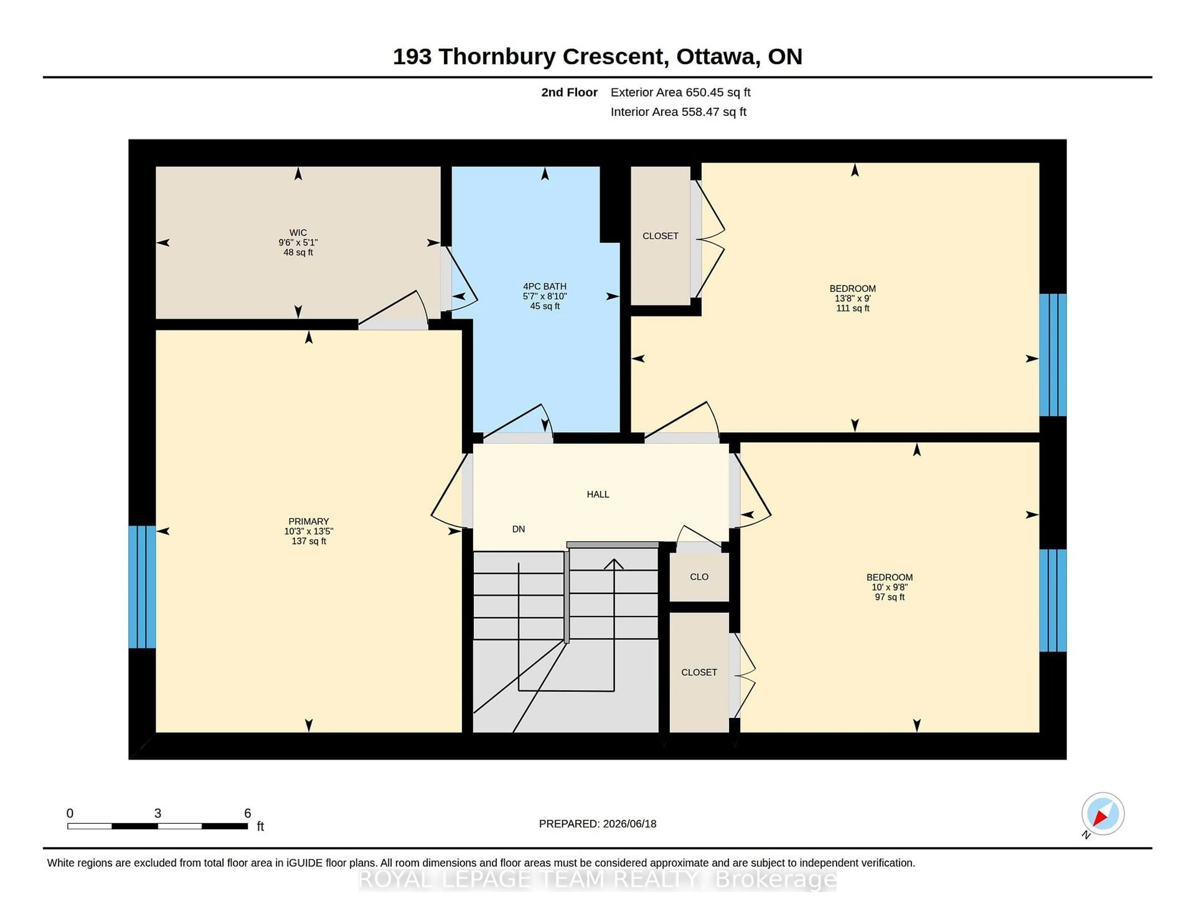 Floor plan for 193 Thornbury Cres, Ottawa Ontario K2G 6C2