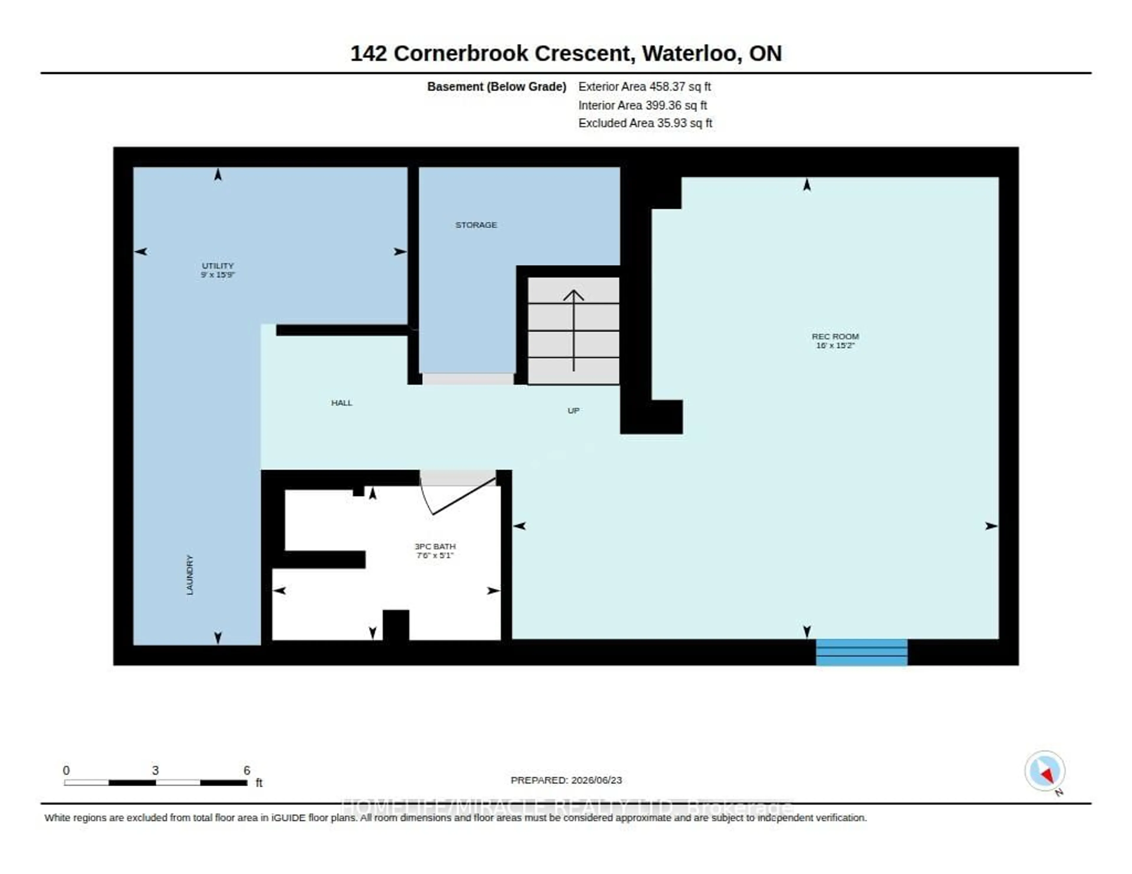 Floor plan for 142 Cornerbrook Cres, Waterloo Ontario N2V 1L2