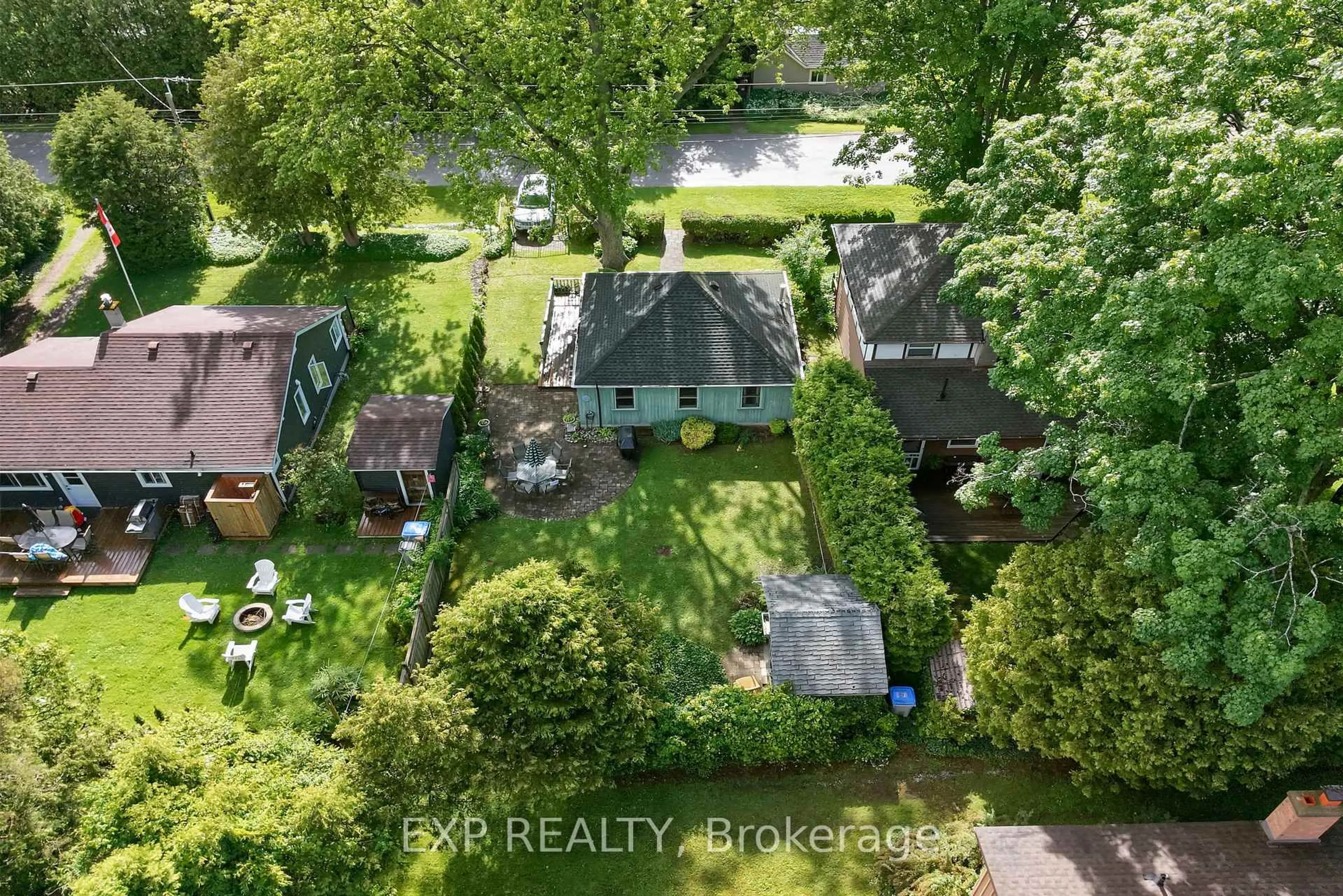 A pic from outside/outdoor area/front of a property/back of a property/a pic from drone, street for 18 Tuyll St, Bluewater Ontario N0M 1G0