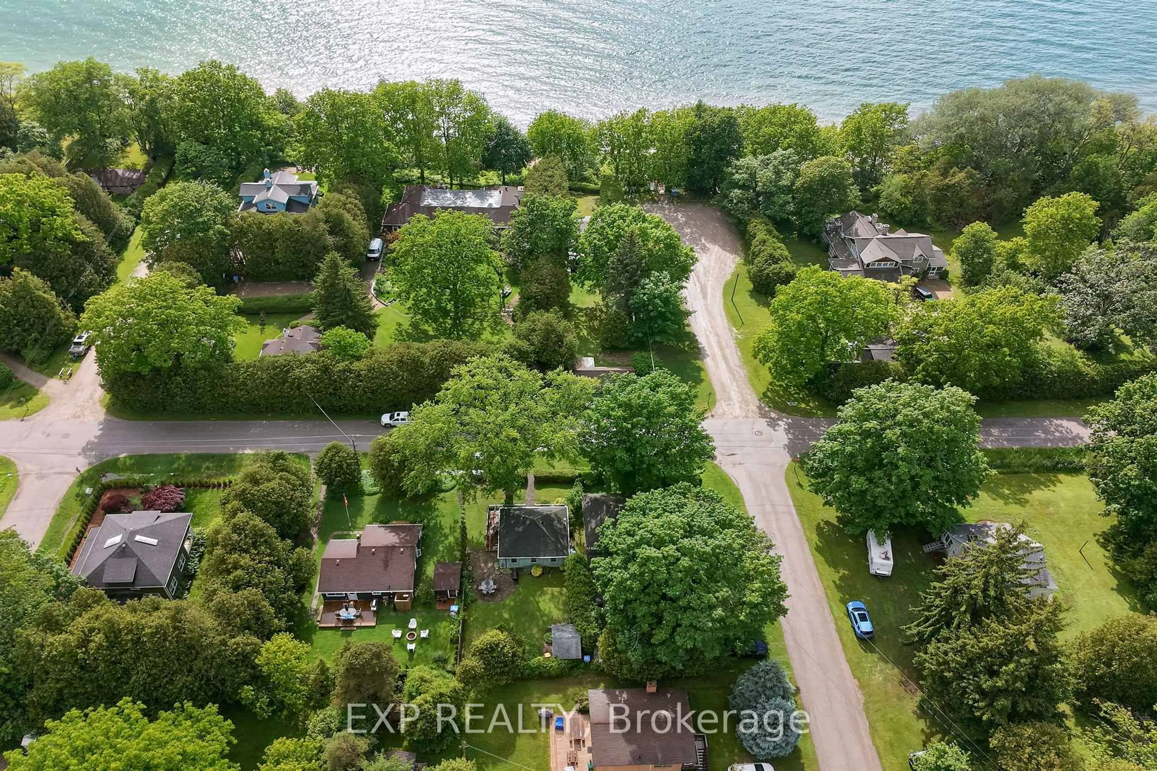 A pic from outside/outdoor area/front of a property/back of a property/a pic from drone, water/lake/river/ocean view for 18 Tuyll St, Bluewater Ontario N0M 1G0