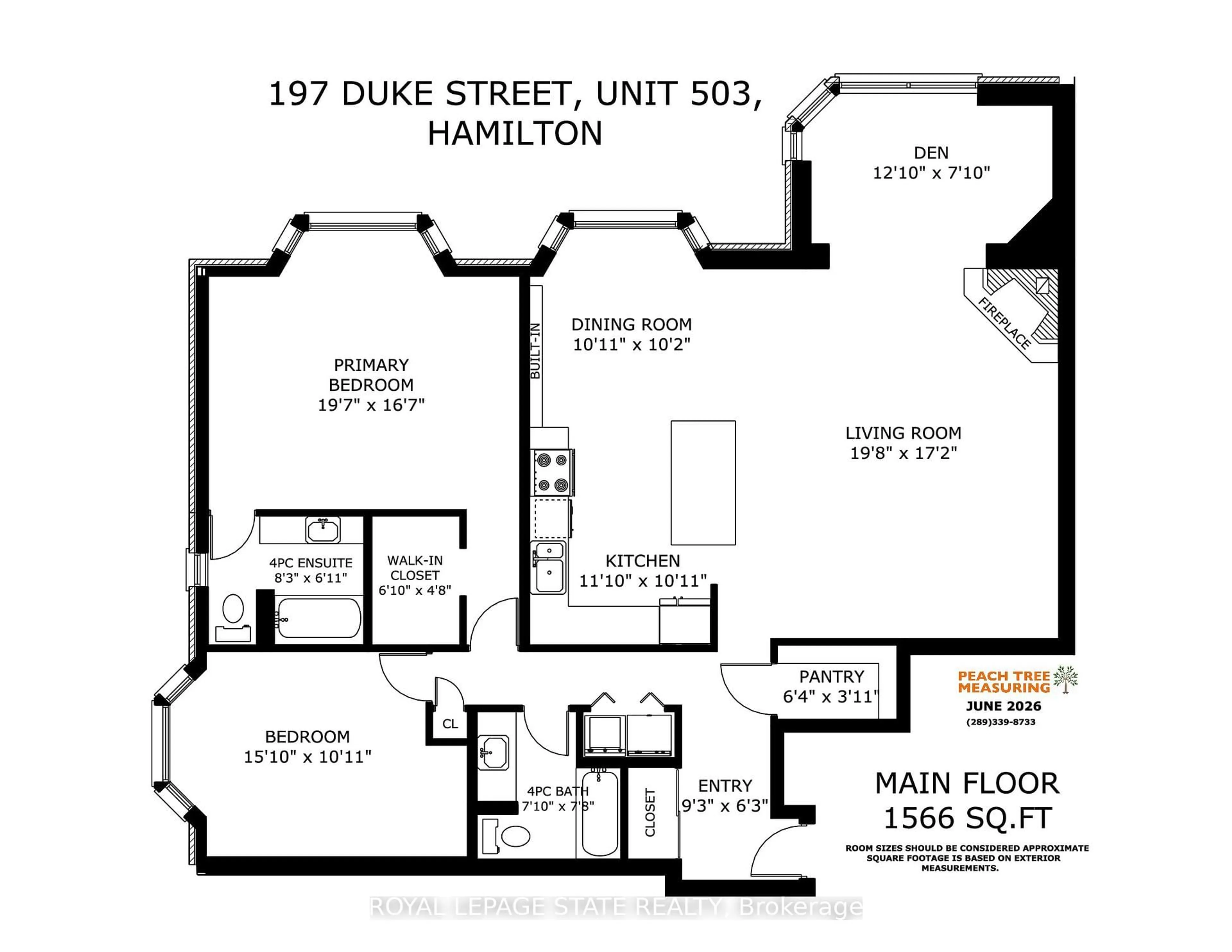 Floor plan for 197 Duke St #503, Hamilton Ontario L8P 4V4