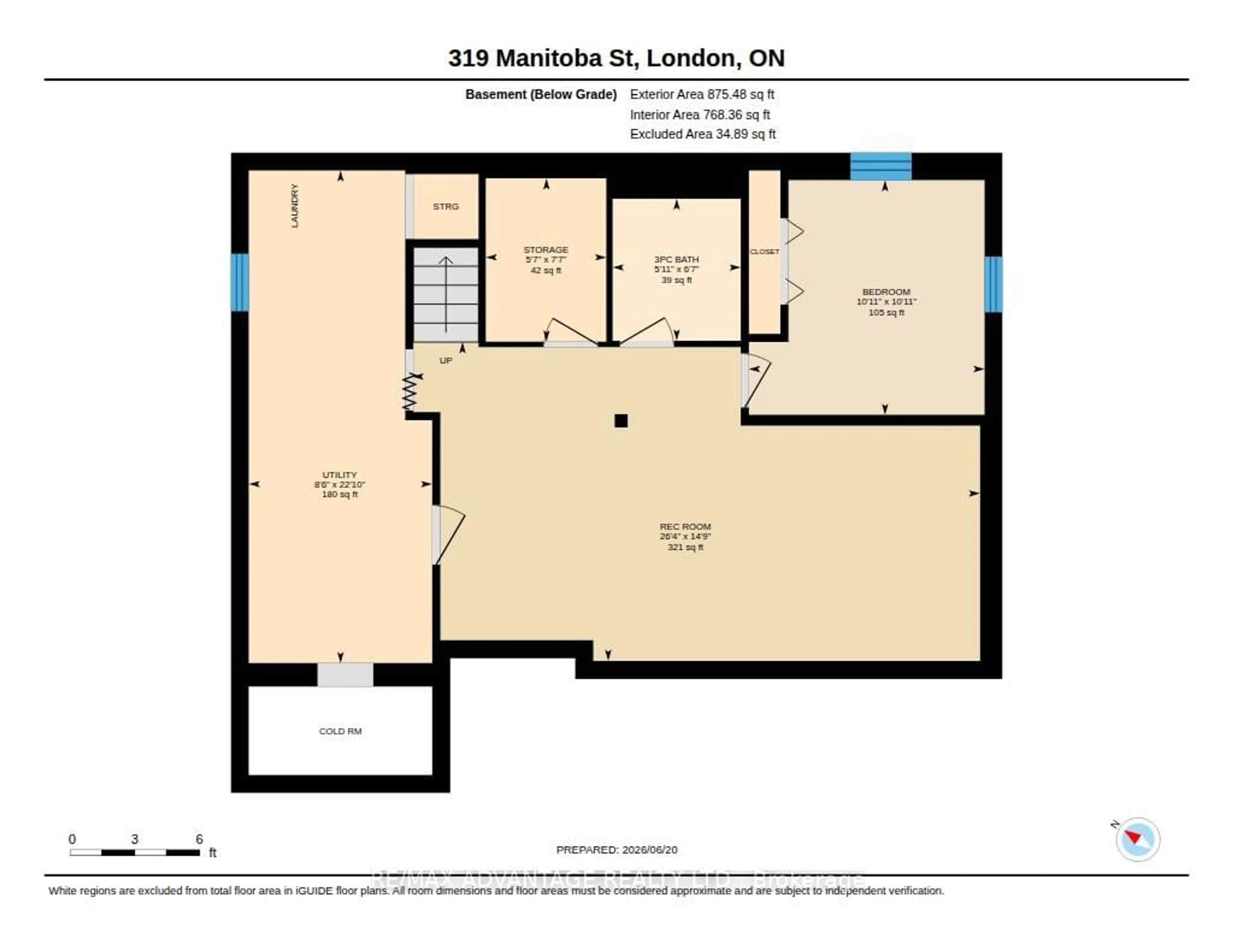 Floor plan for 319 Manitoba St, London East Ontario N5W 4W2