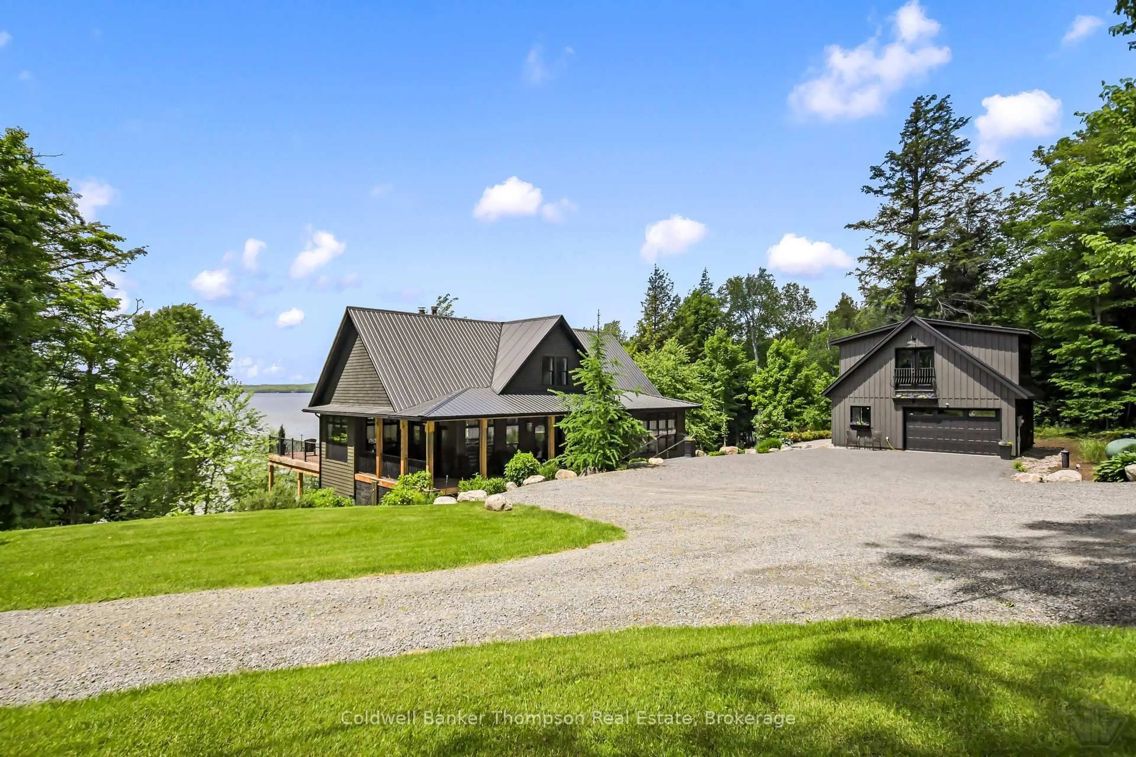 A pic from outside/outdoor area/front of a property/back of a property/a pic from drone, mountain view for 1126A South Bernard Lake Rd, Strong Ontario P0A 1Z0