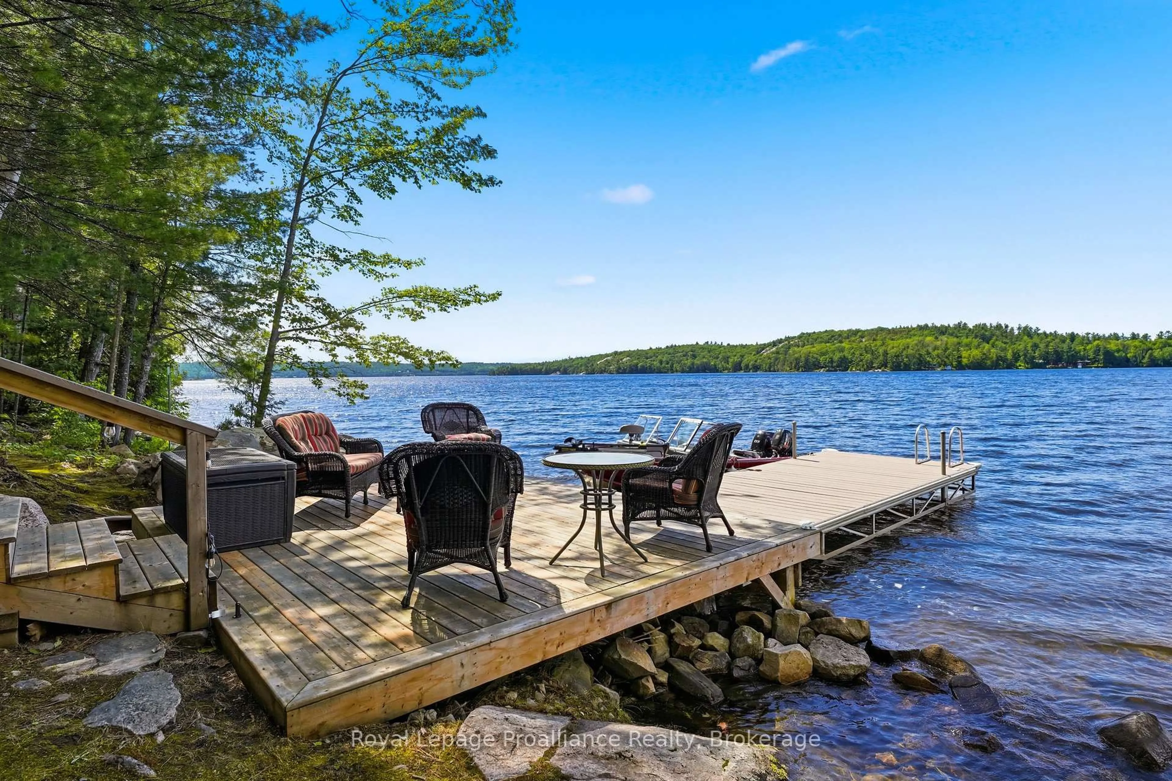 Patio, water/lake/river/ocean view for 764 Mazinaw Lake (Water Access Only), Cloyne Ontario K0H 1K0