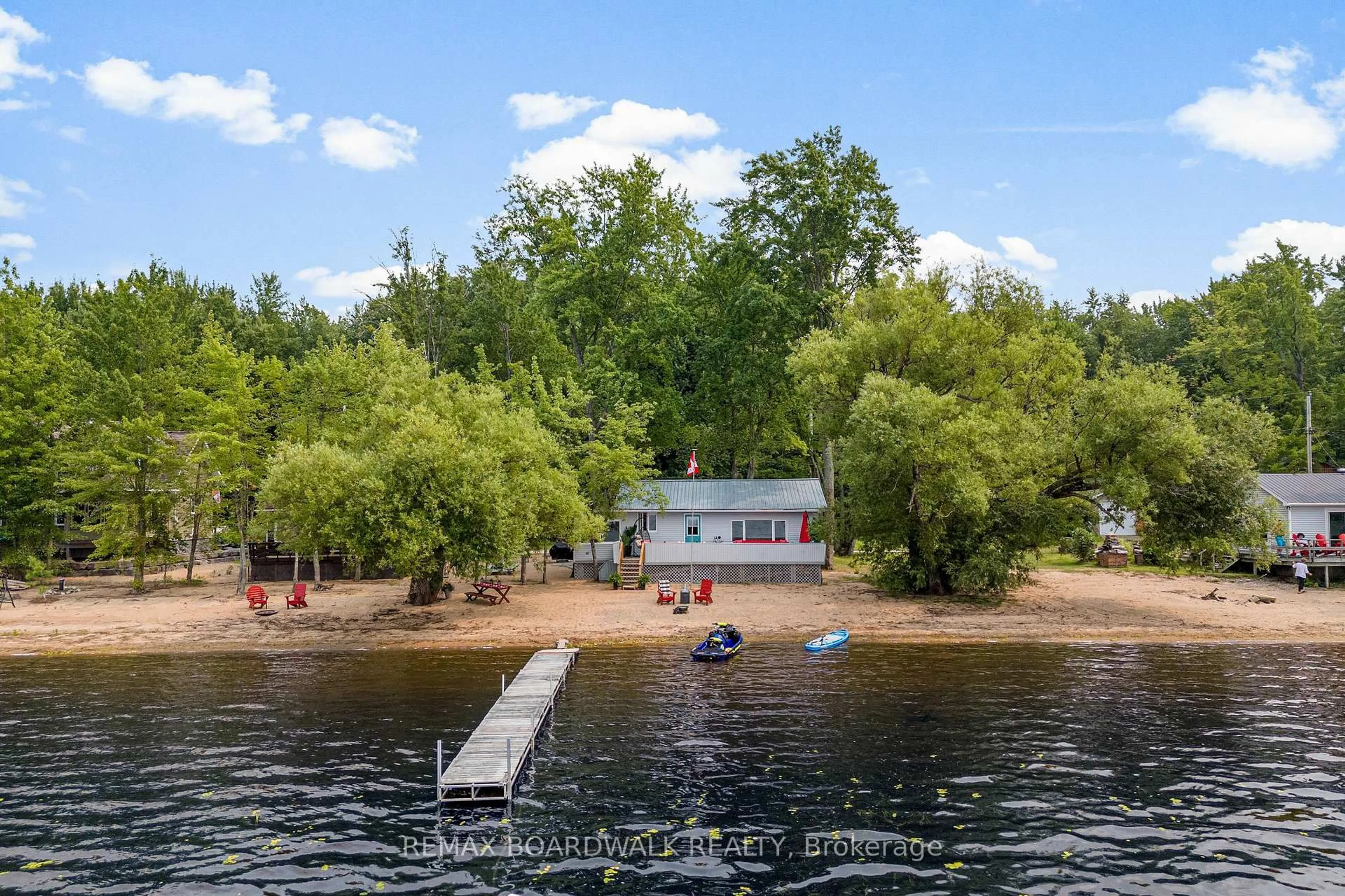 A pic from outside/outdoor area/front of a property/back of a property/a pic from drone, water/lake/river/ocean view for 391 Leavoy Lane, Renfrew Ontario K7V 3Z8