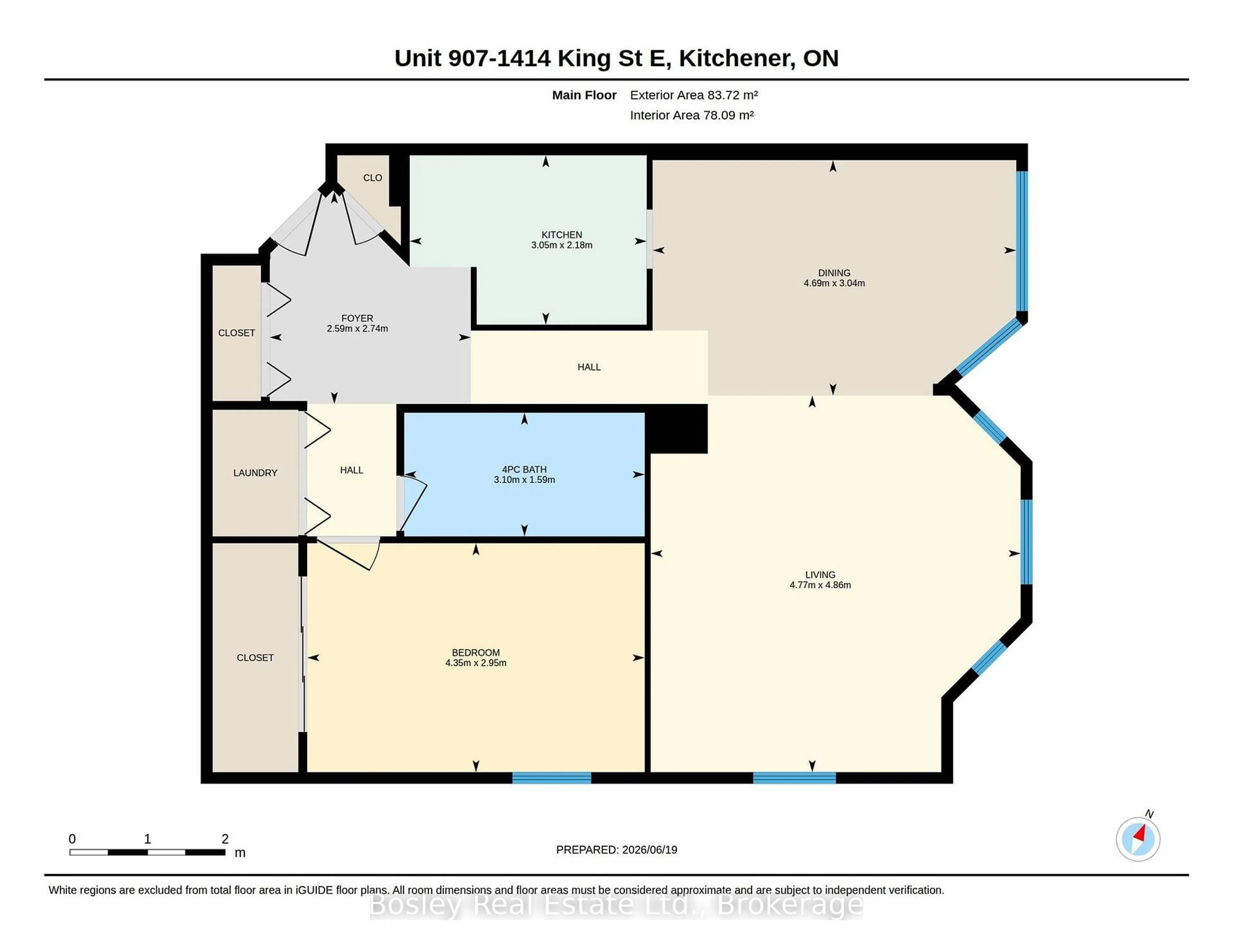 Floor plan for 1414 King St #907, Kitchener Ontario N2G 4T8