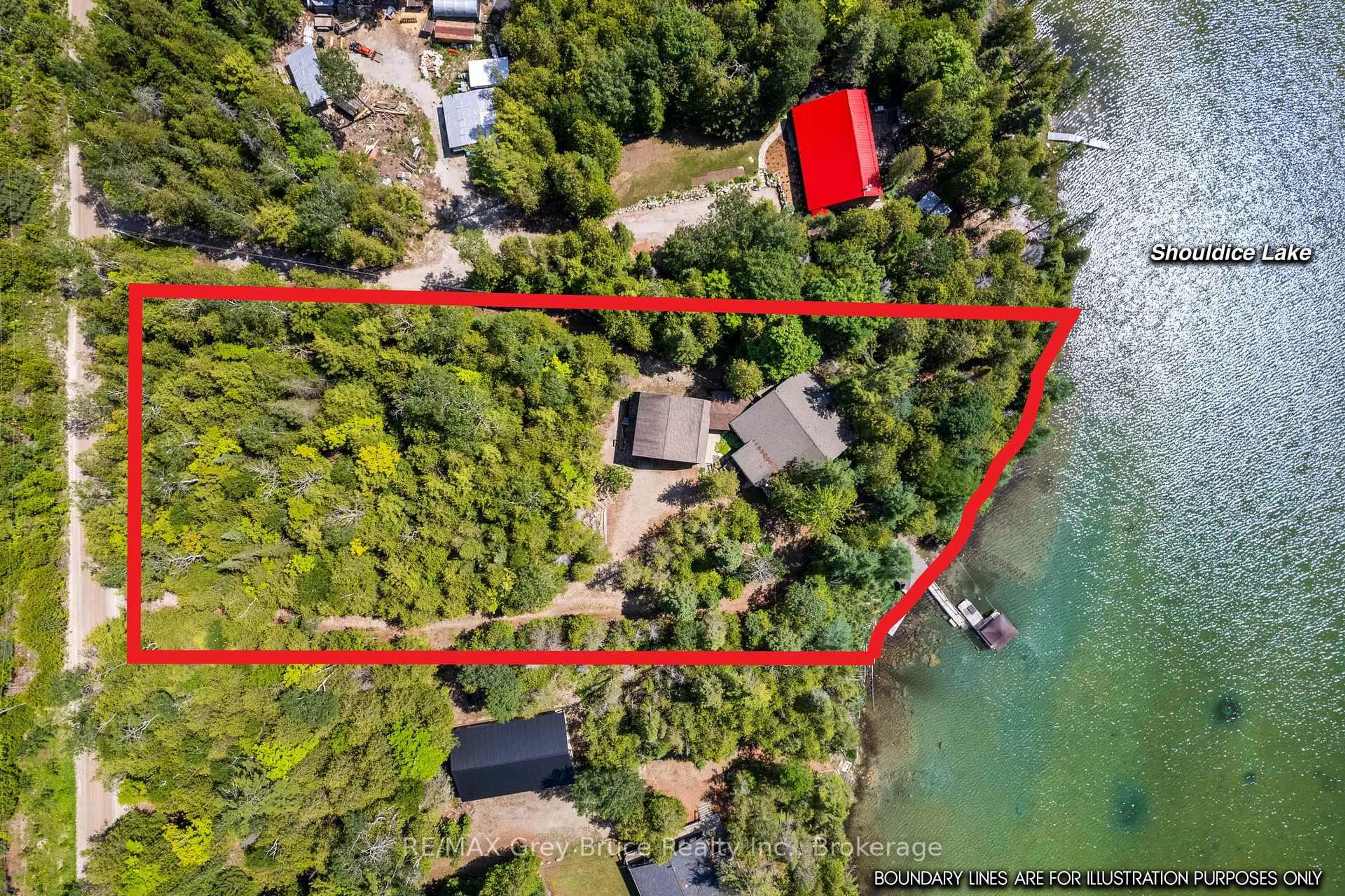 A pic from outside/outdoor area/front of a property/back of a property/a pic from drone, water/lake/river/ocean view for 27 Hope Dr, Northern Bruce Peninsula Ontario N0H 1Z0