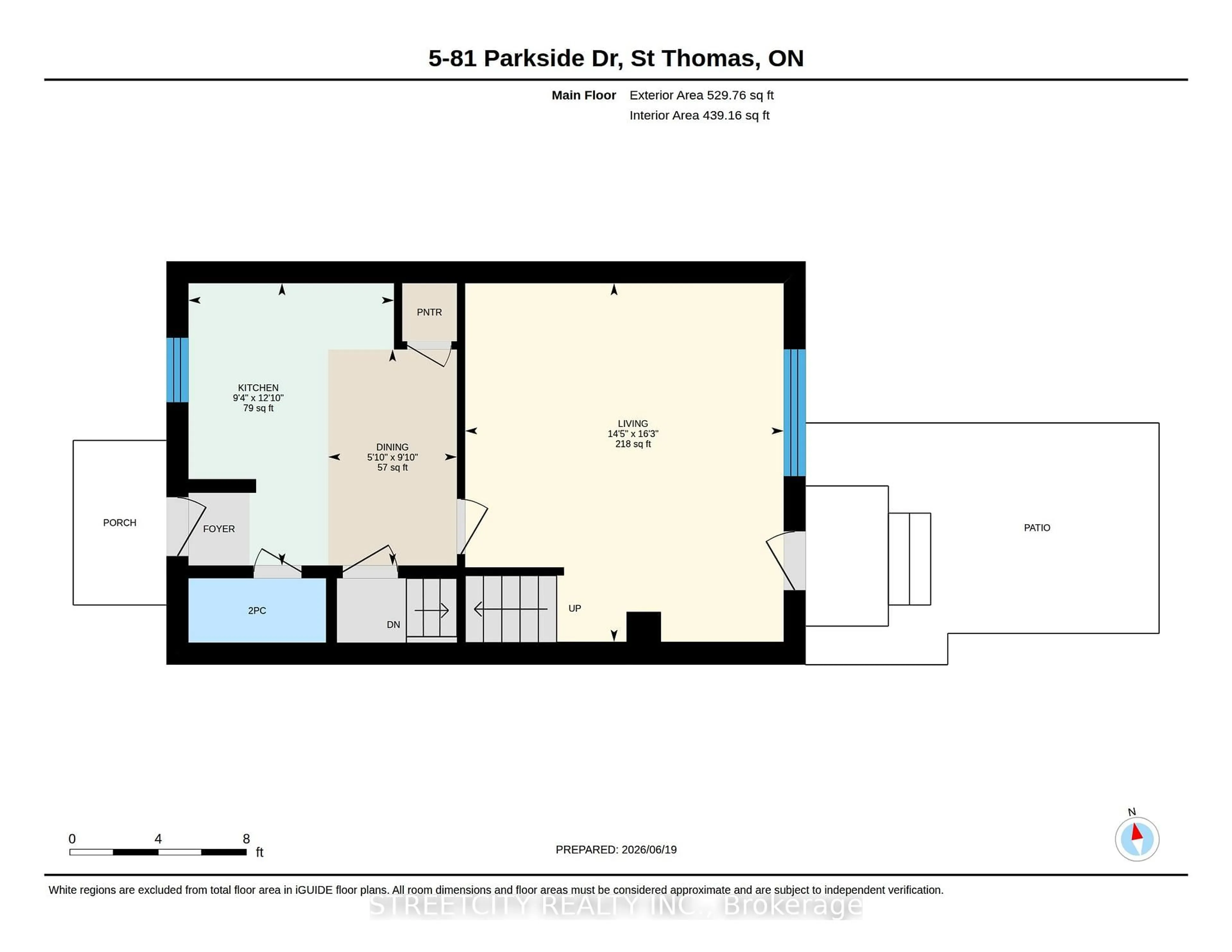 Floor plan for 81 Parkside Dr #5, St. Thomas Ontario N5R 3V1