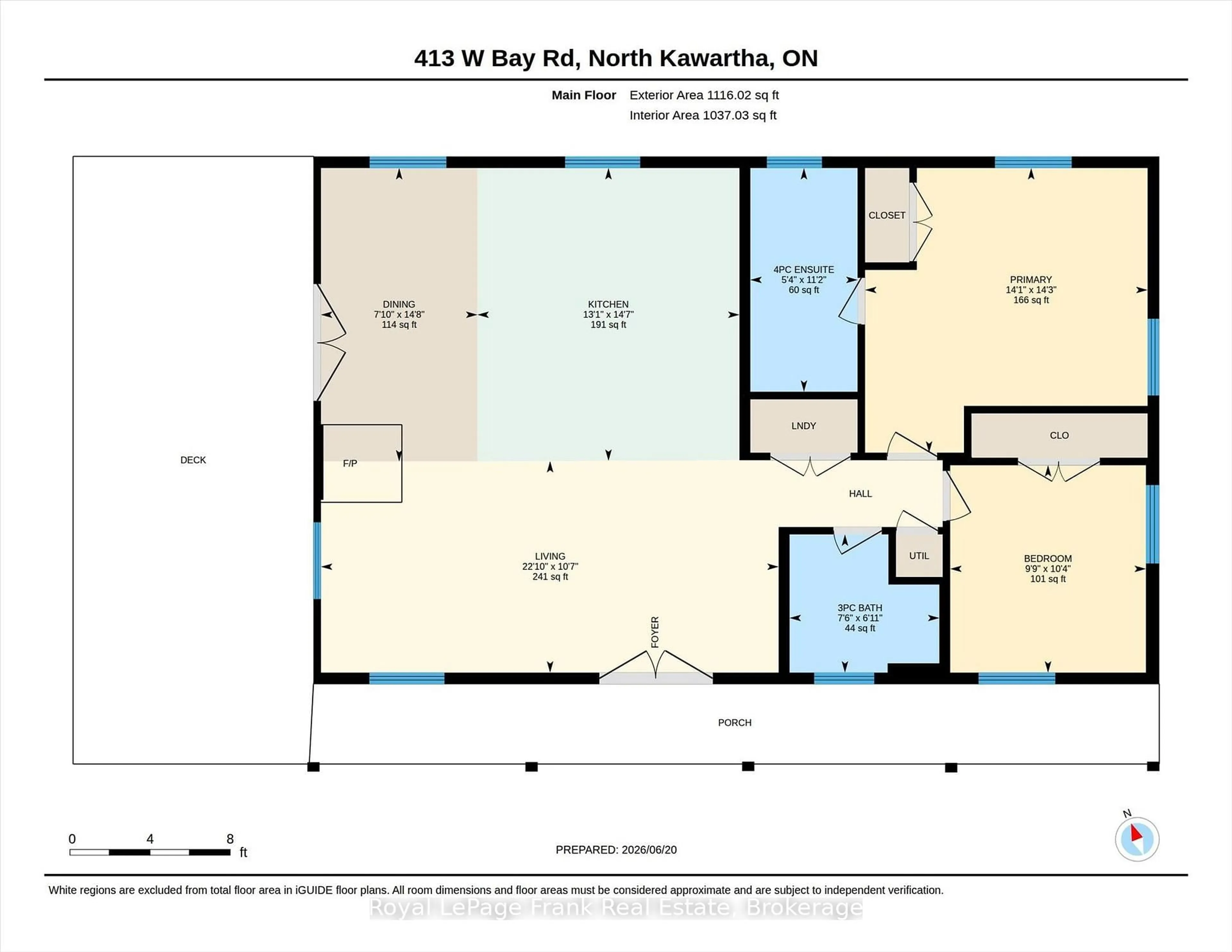 Floor plan for 413 West Bay Rd, North Kawartha Ontario K0L 1A0