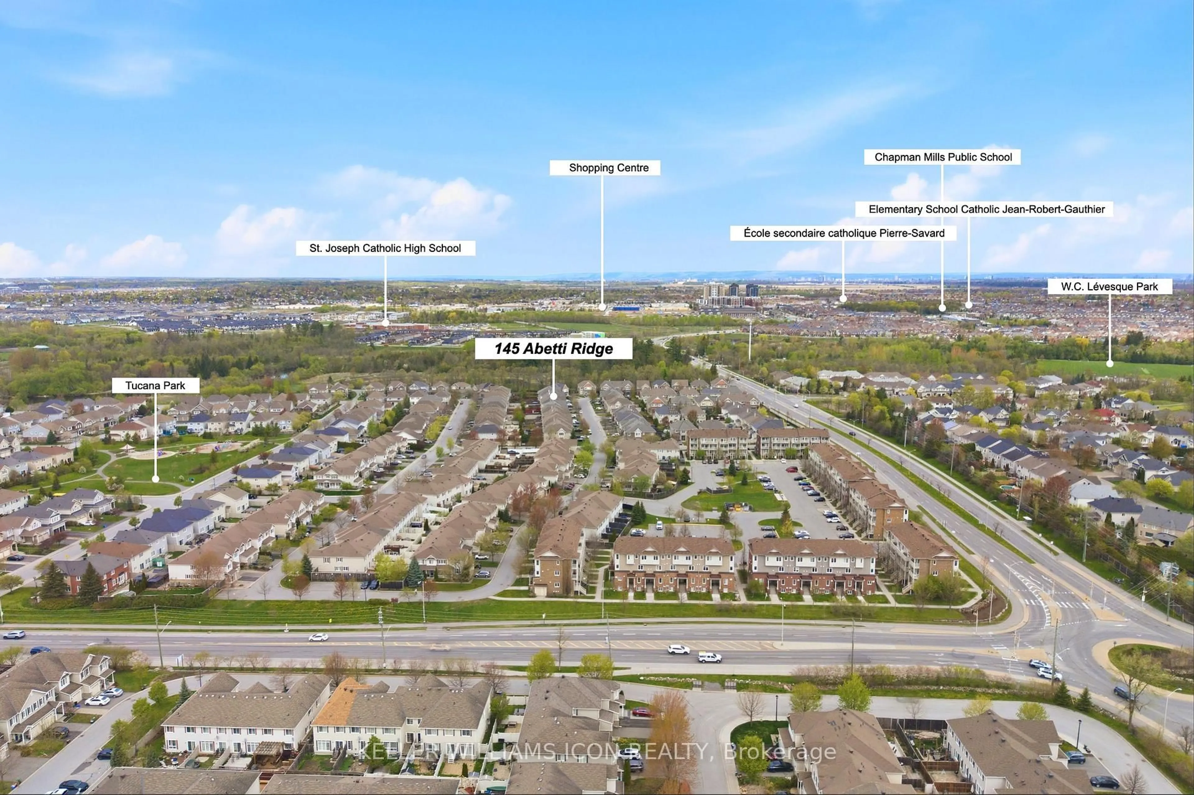 A pic from outside/outdoor area/front of a property/back of a property/a pic from drone, street for 145 Abetti Rdge, Ottawa Ontario K2J 0Y7