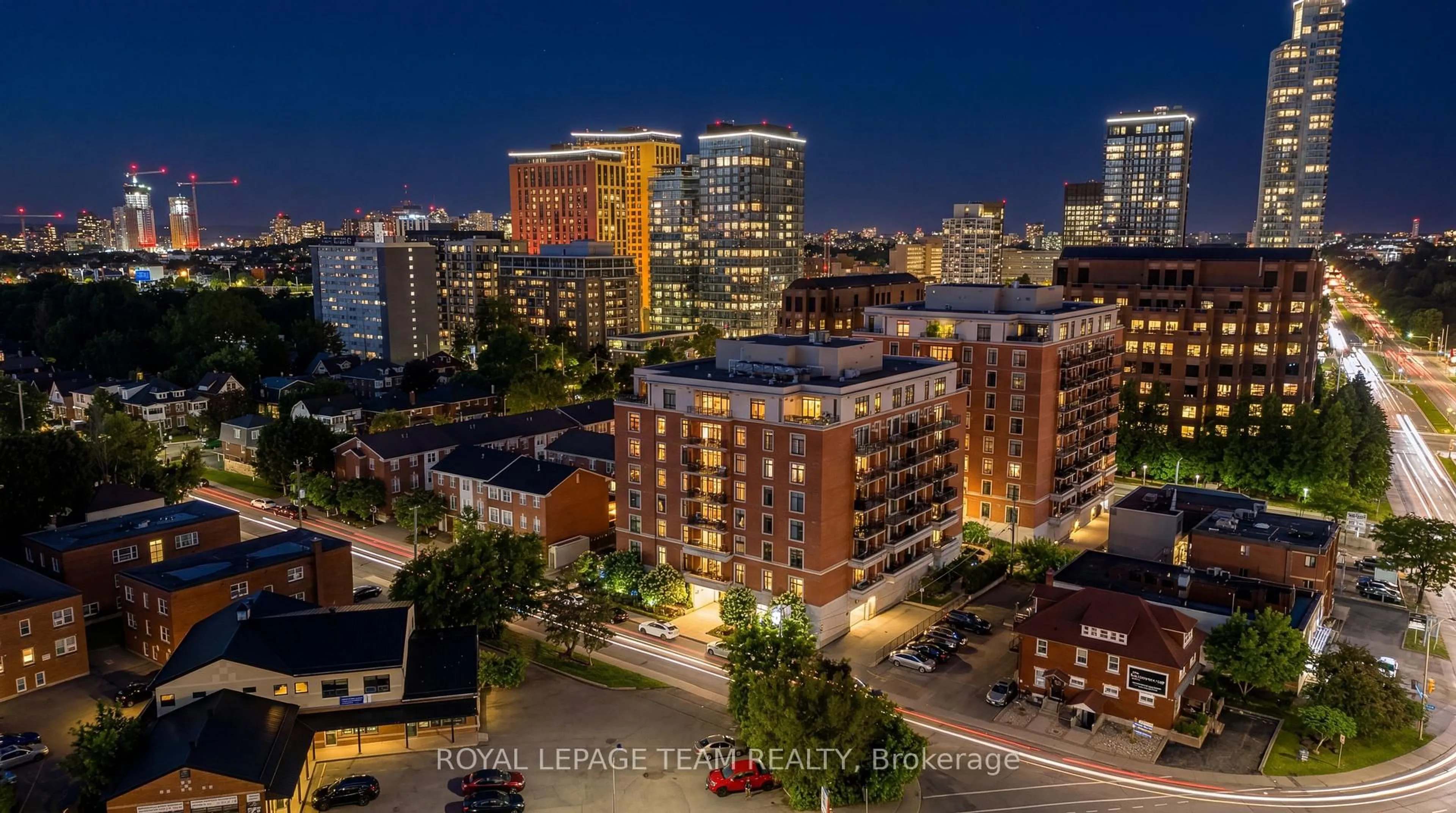 A pic from outside/outdoor area/front of a property/back of a property/a pic from drone, city buildings view from balcony for 327 Breezehill Ave #708, Ottawa Ontario K1Y 1R6